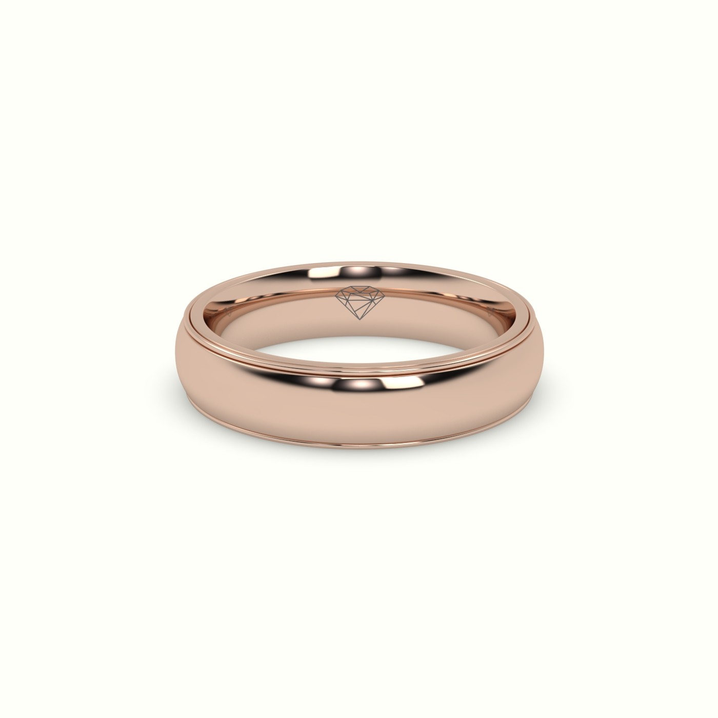 18k rose gold traditional comfort fit wedding band