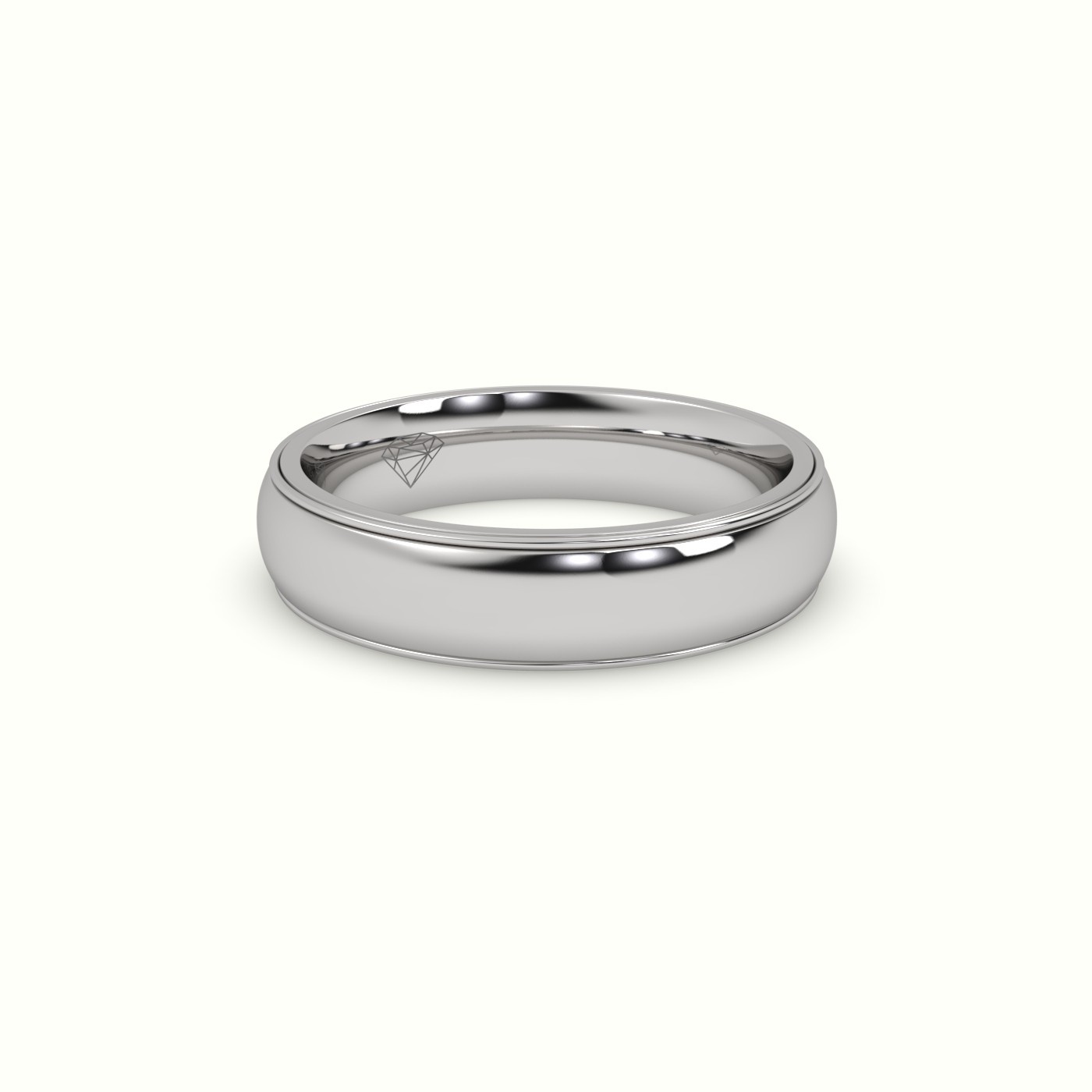 18k white gold traditional comfort fit wedding band Photos & images