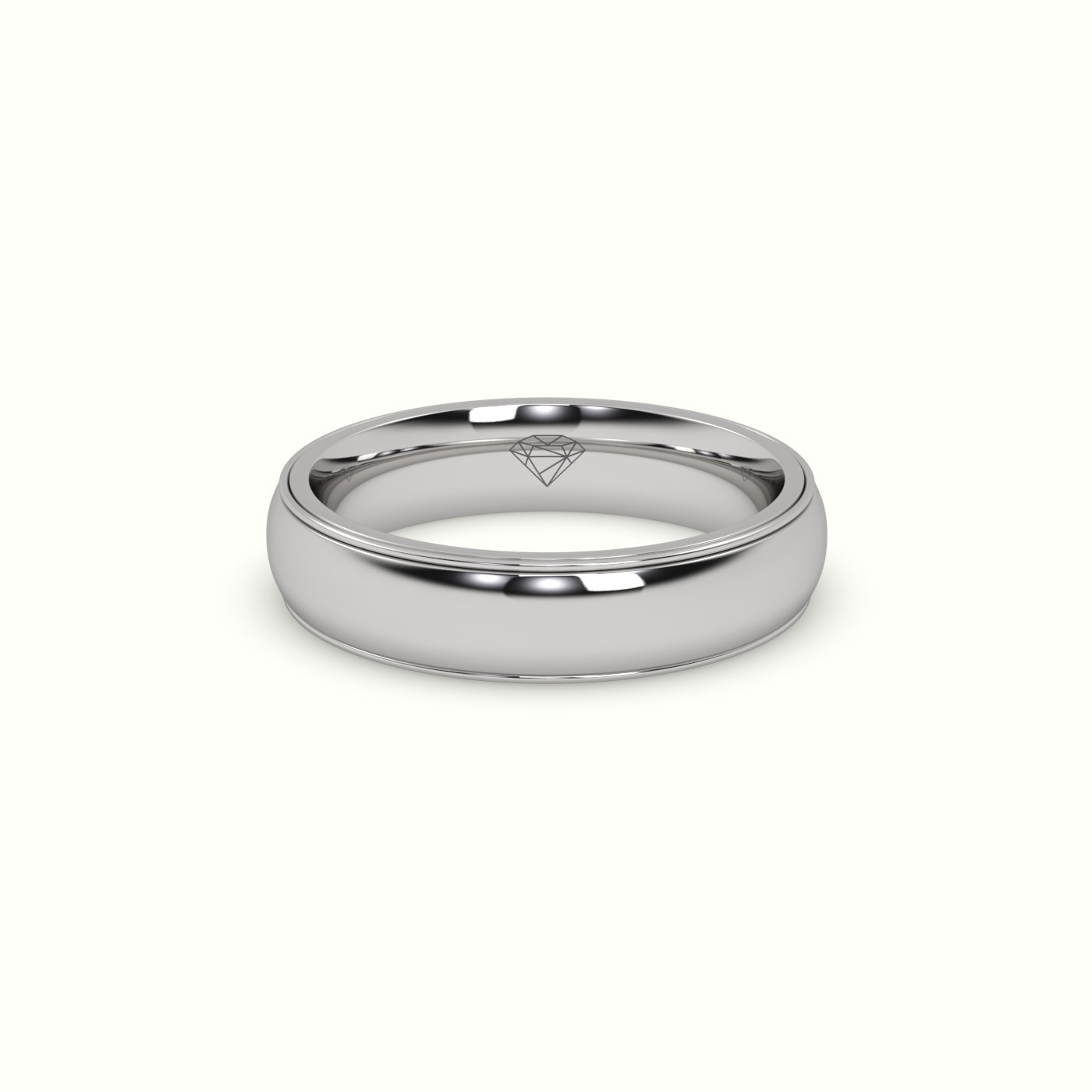 18k white gold traditional comfort fit wedding band