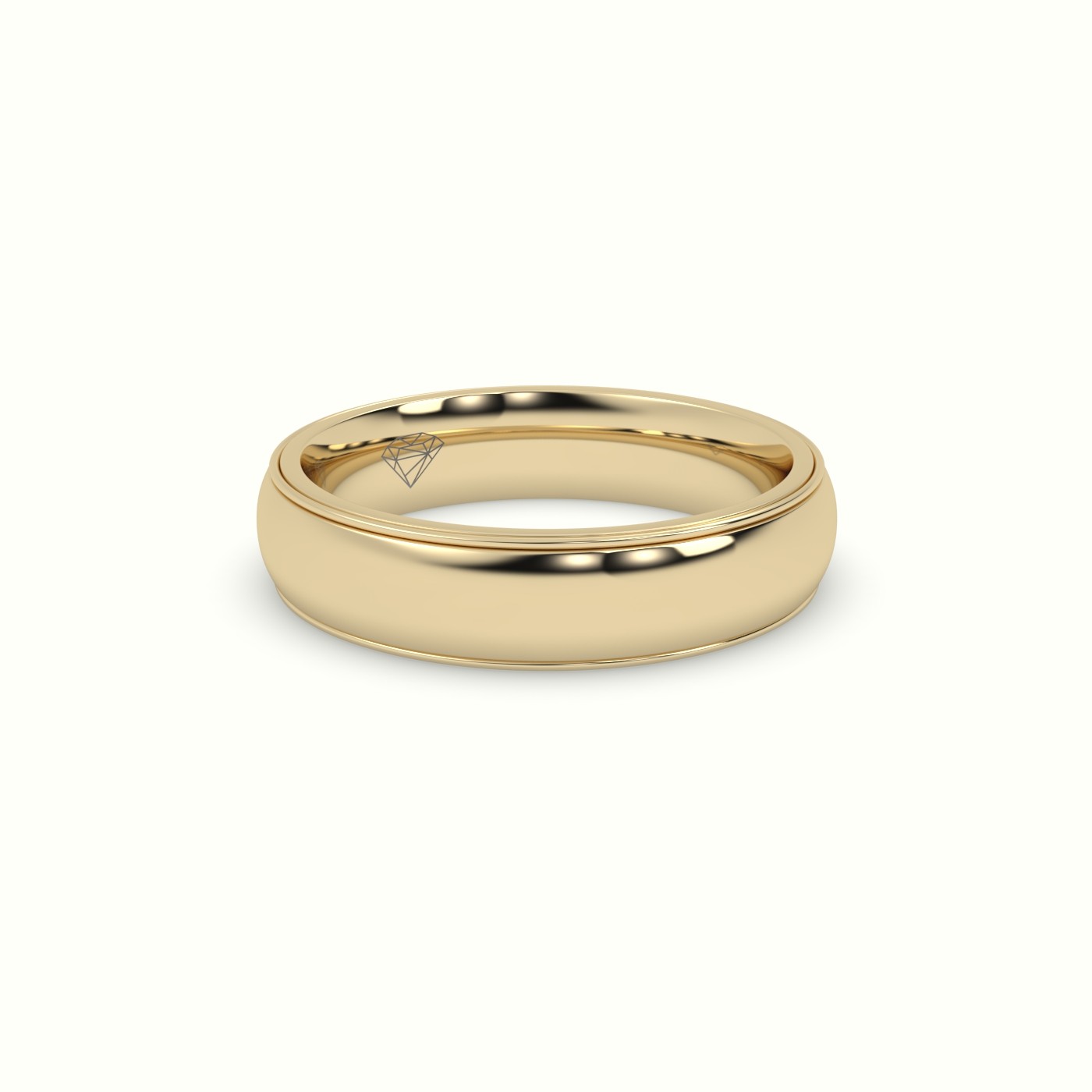 18k yellow gold traditional comfort fit wedding band Photos & images