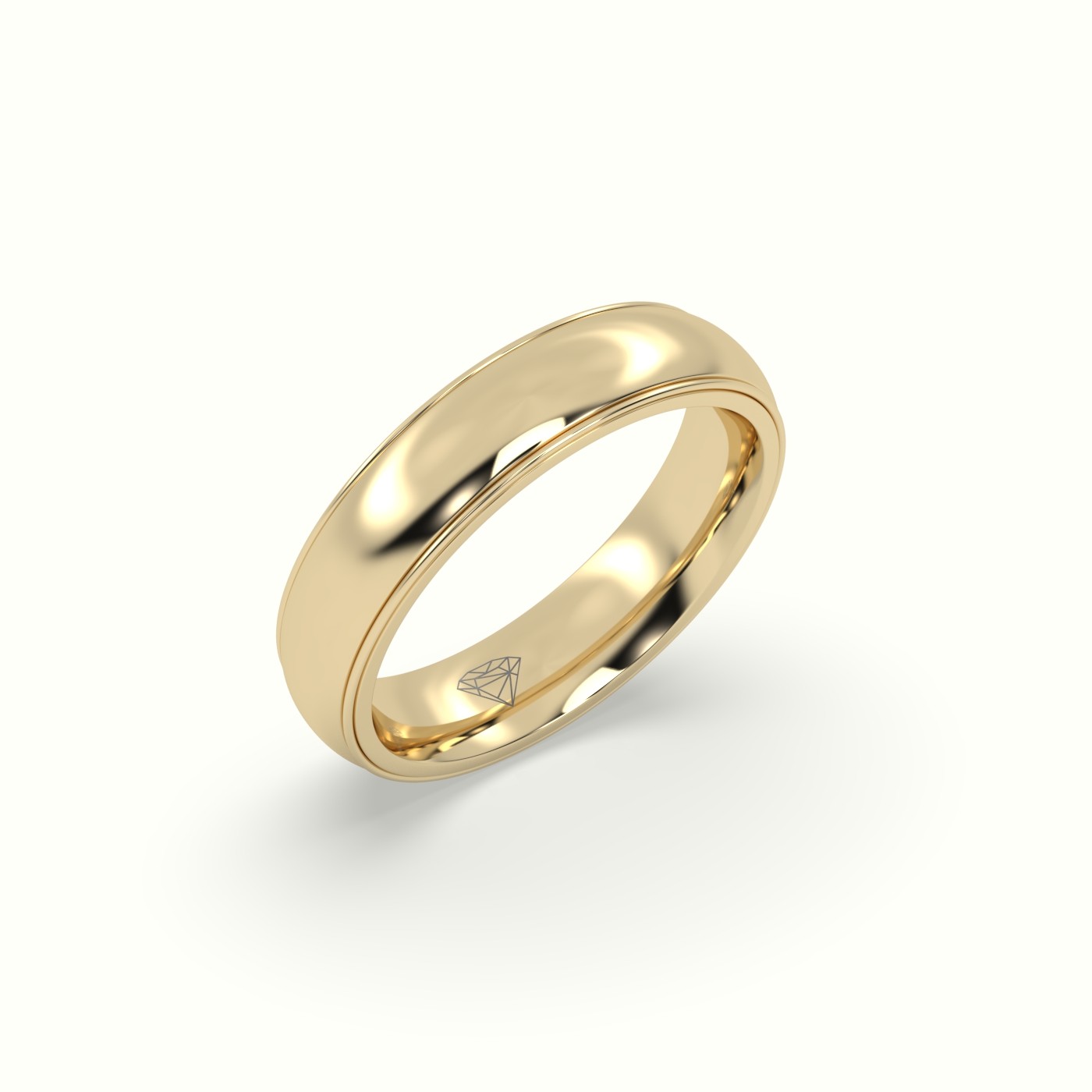18k yellow gold traditional comfort fit wedding band Photos & images