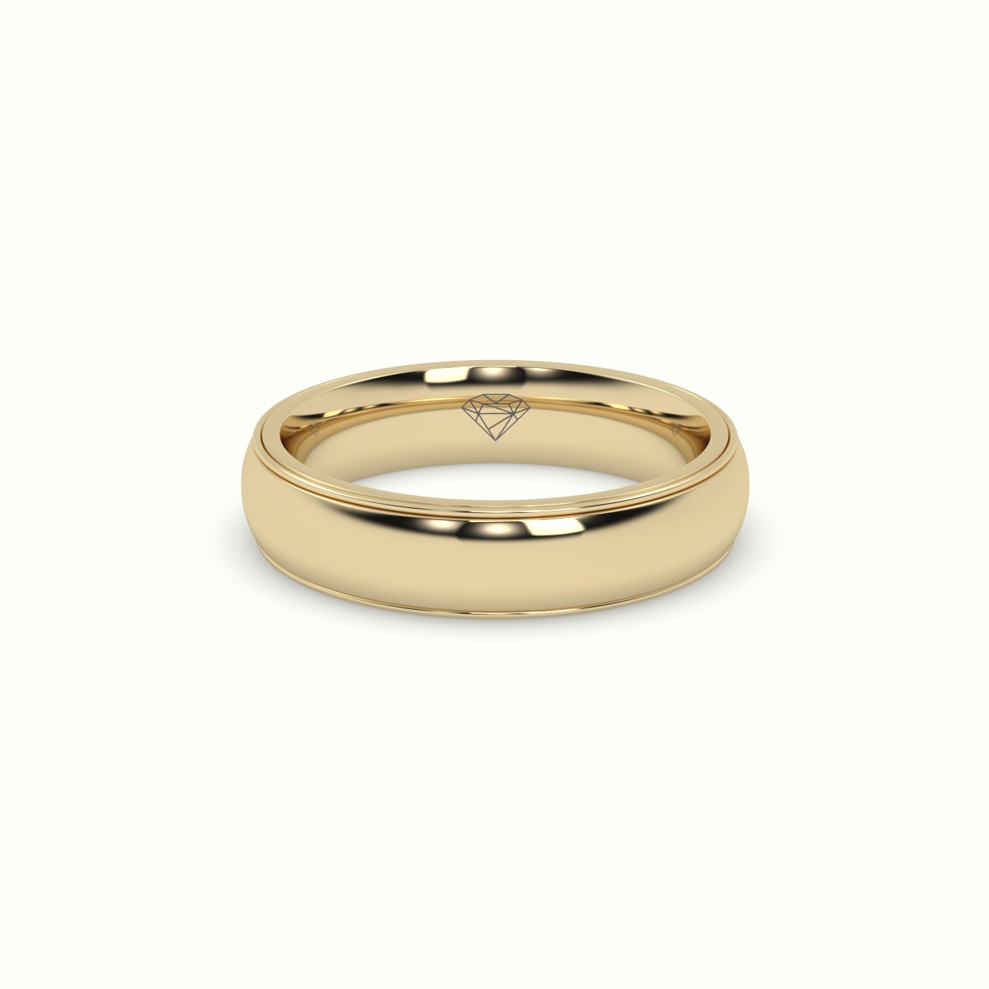 18k yellow gold traditional comfort fit wedding band