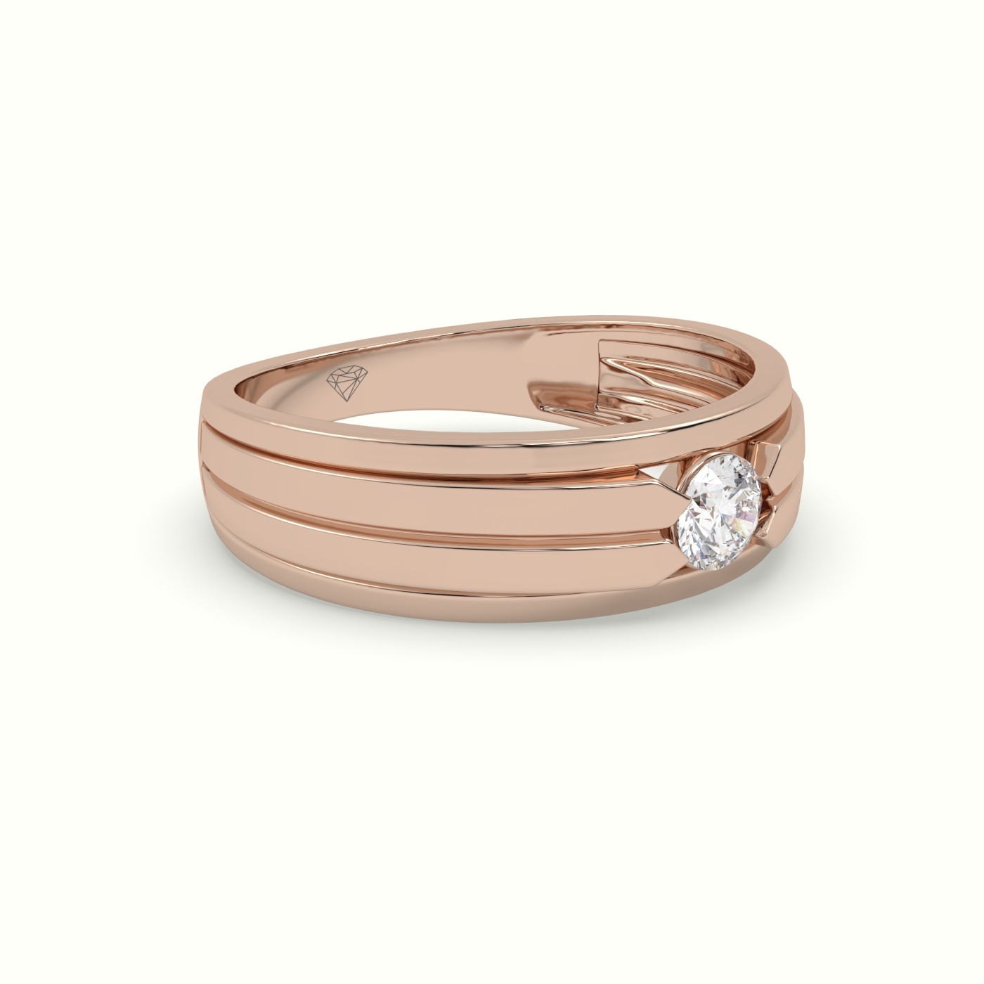 18k rose gold tension set diamond wedding band Photos & images