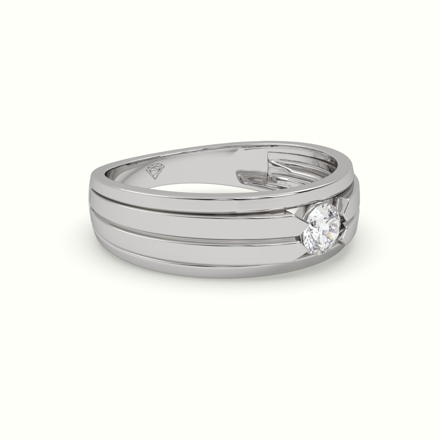 18k white gold tension set diamond wedding band Photos & images