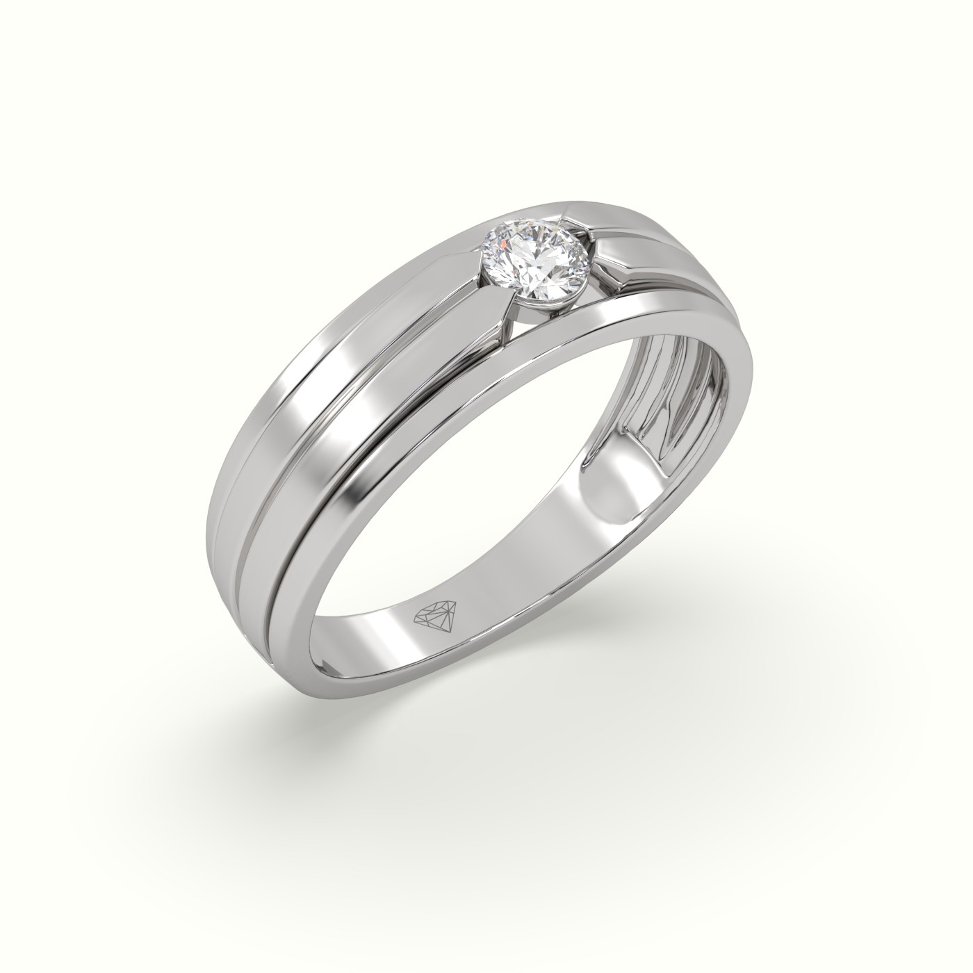 18k white gold tension set diamond wedding band Photos & images