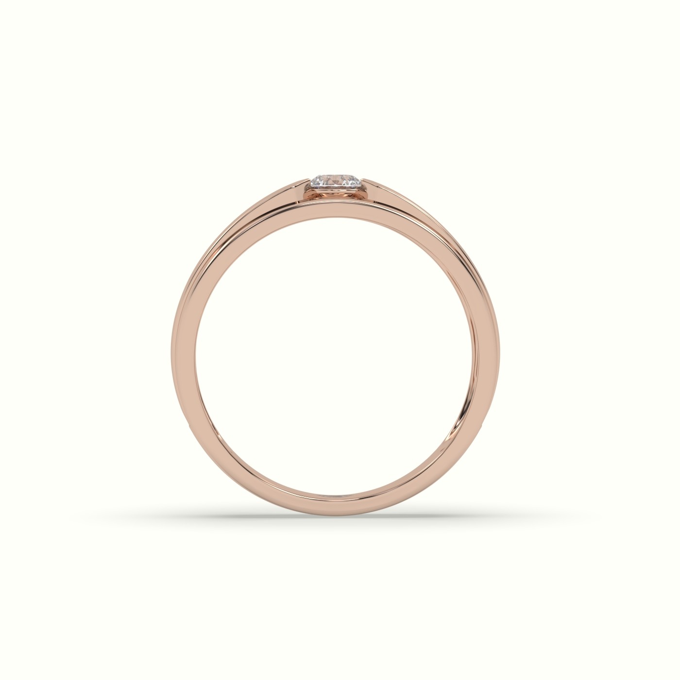 18k rose gold single stone diamond wedding band Photos & images