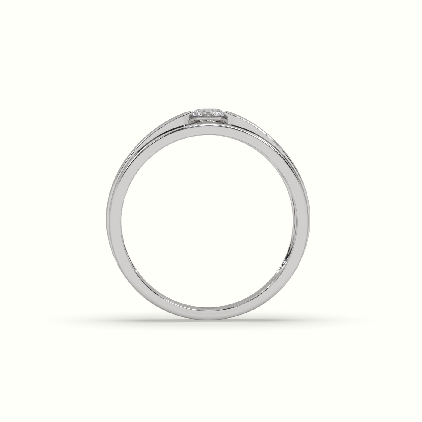 18k white gold single stone diamond wedding band Photos & images