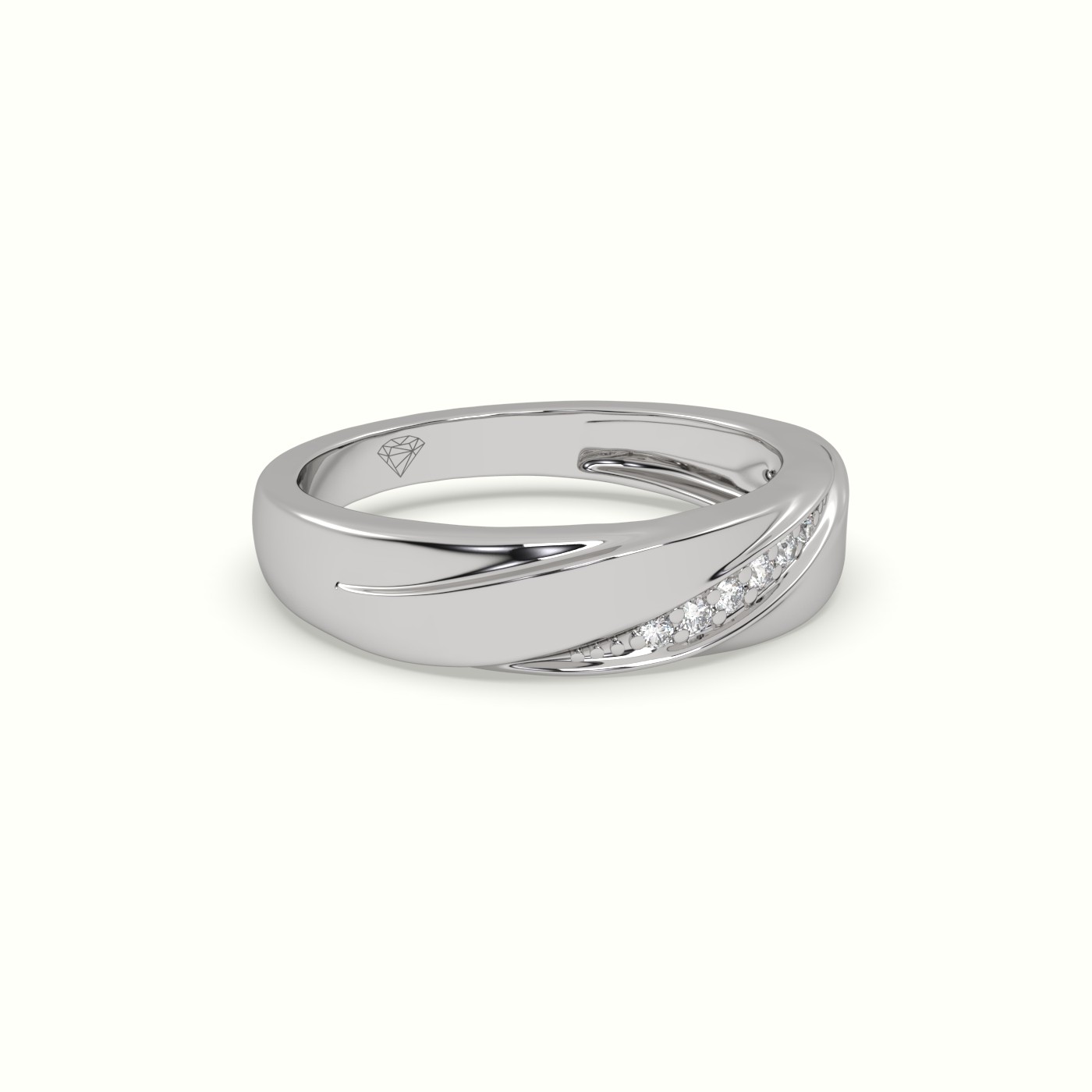 18k white gold diamond designer channel set wedding band Photos & images