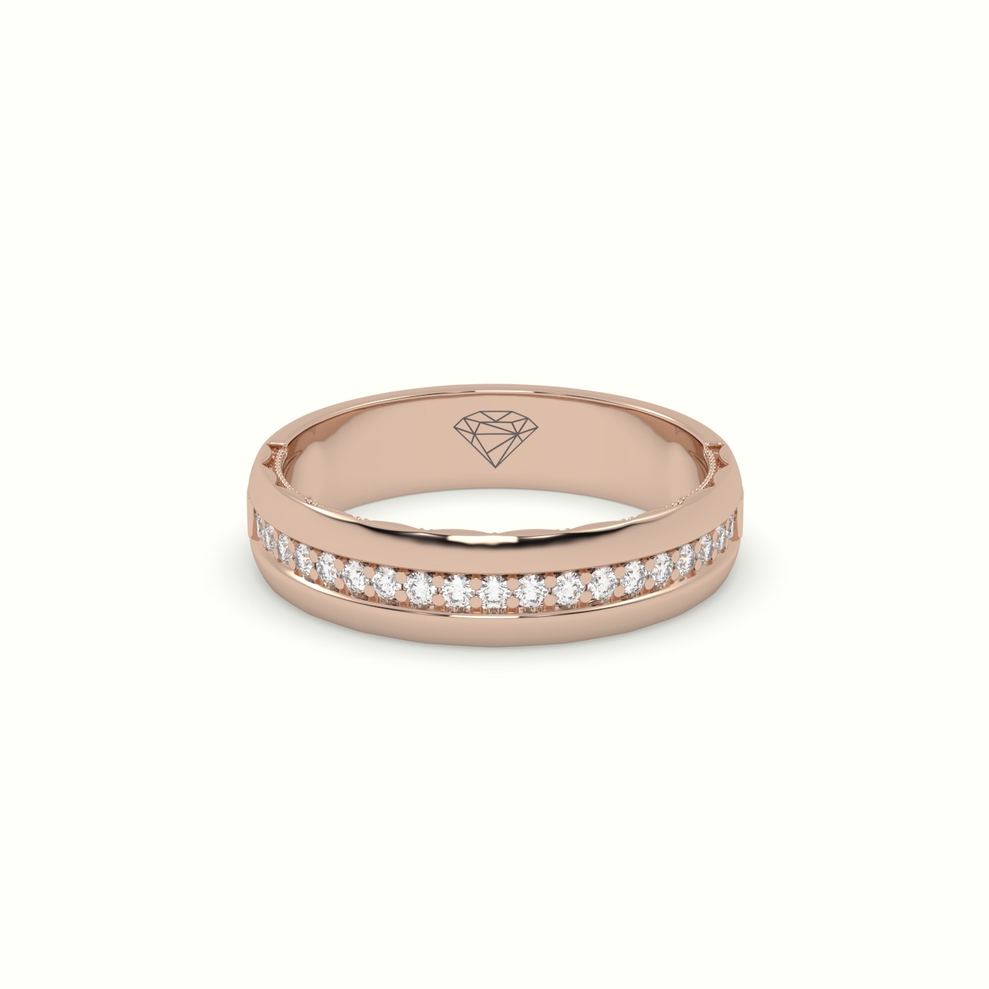 18k rose gold classic channel set diamond wedding band