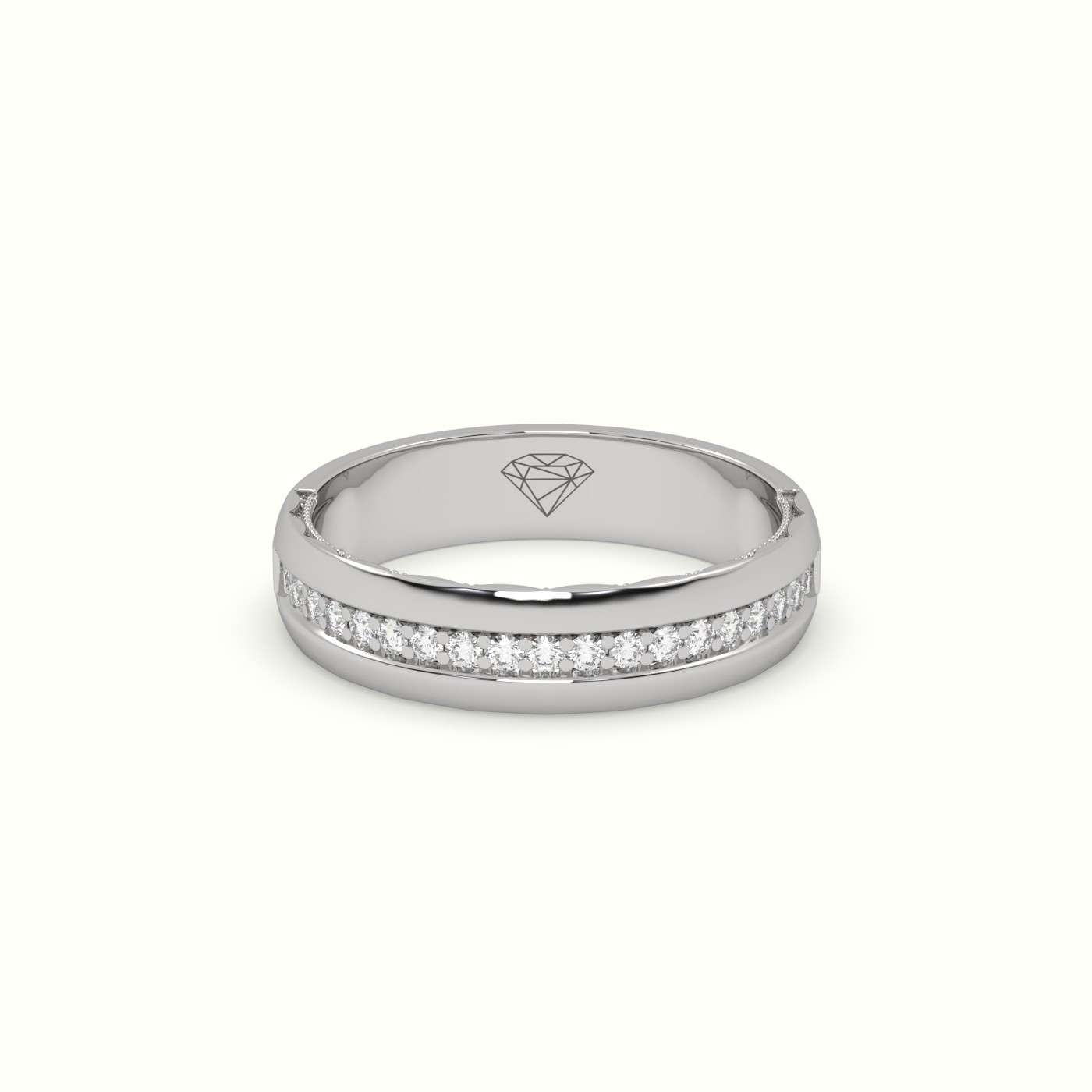 18k white gold classic channel set diamond wedding band
