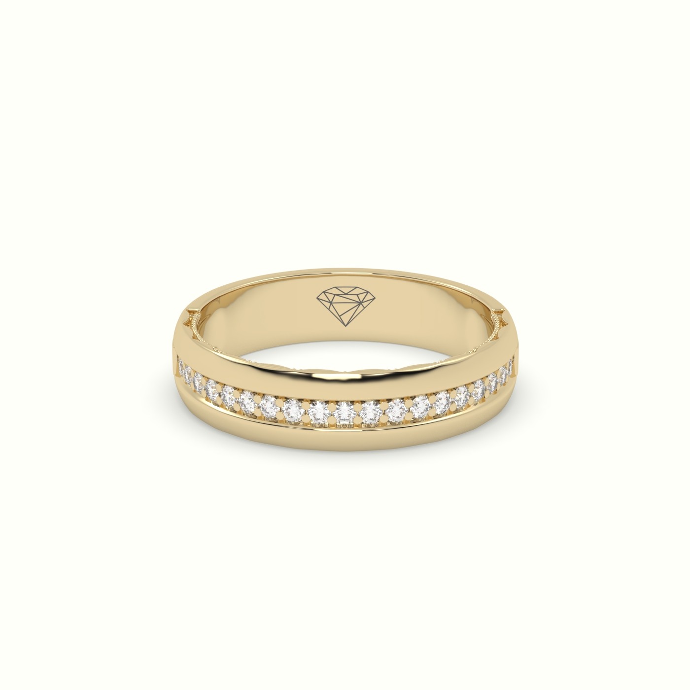18k yellow gold classic channel set diamond wedding band