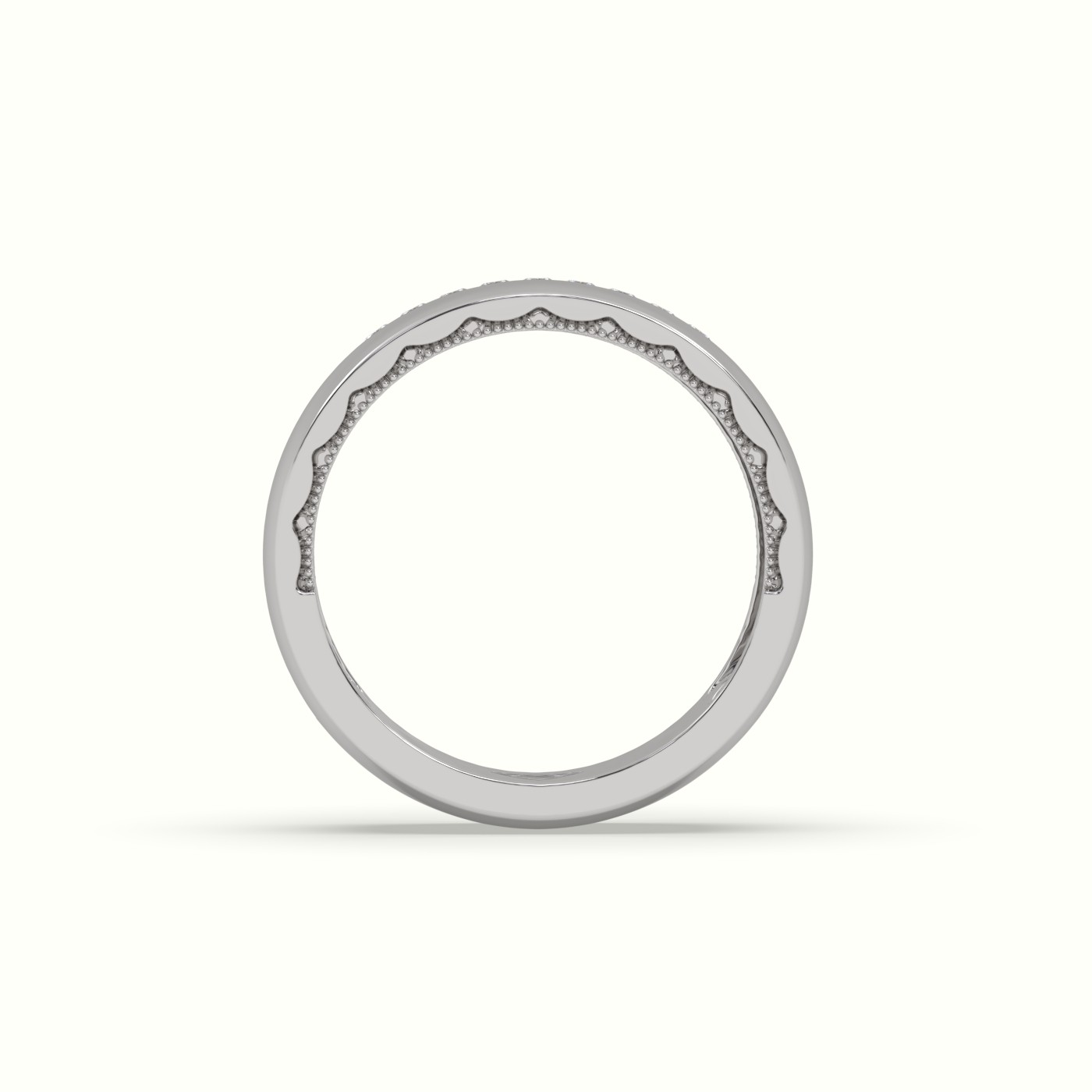 18k white gold  etched channel set princess cut diamond wedding band Photos & images