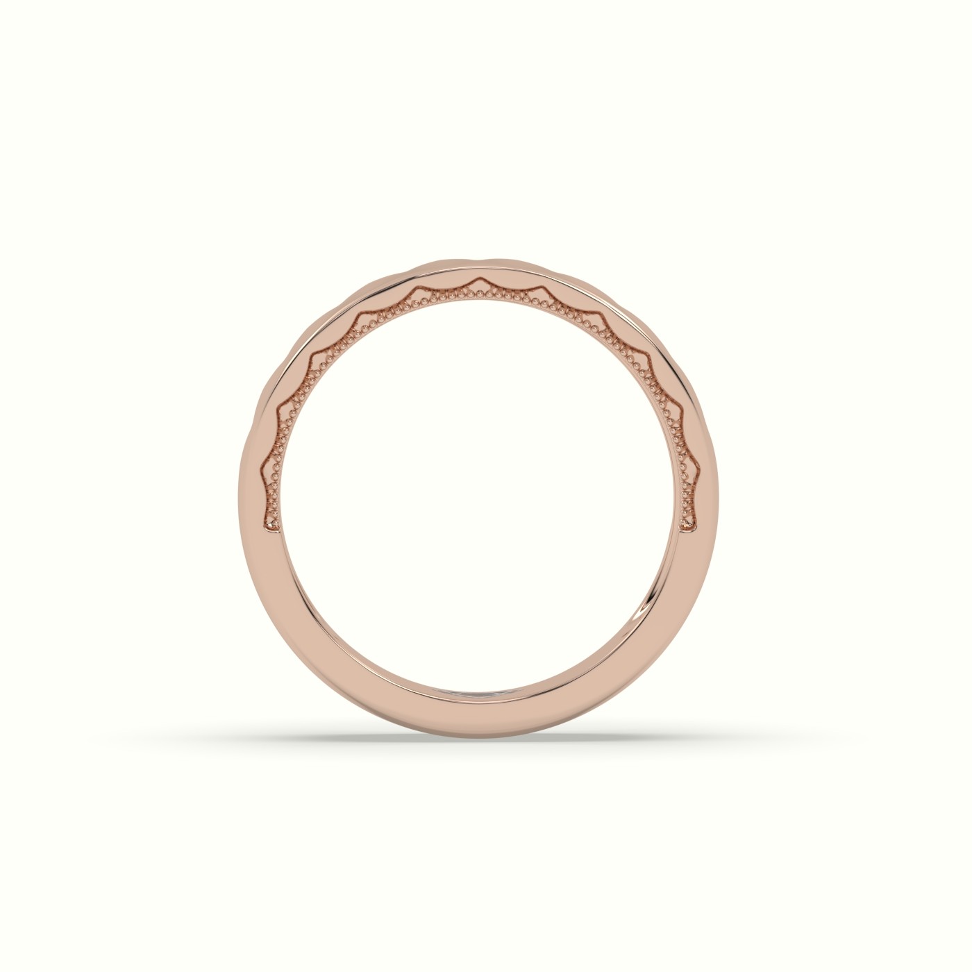 18k rose gold  square diamond wedding band Photos & images