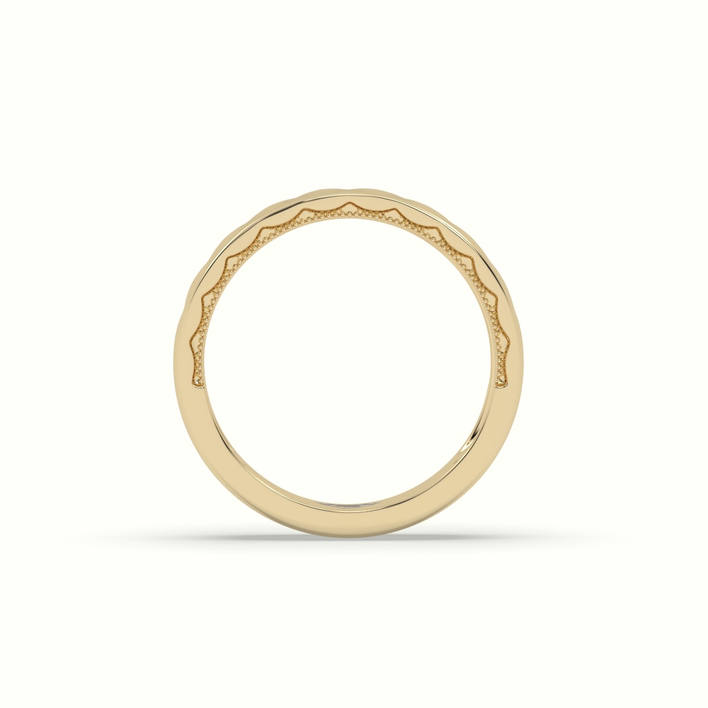 18k yellow gold  square diamond wedding band Photos & images
