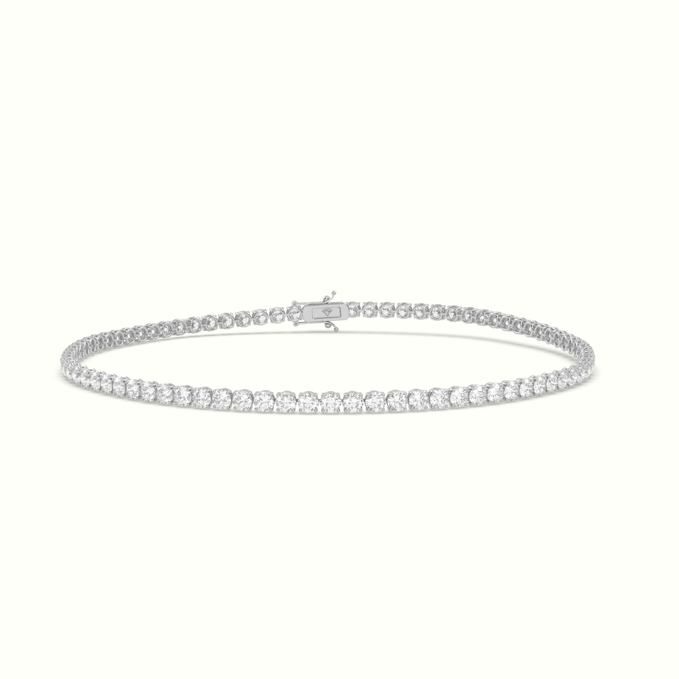 18k white gold  tennis bracelet 2.49 carat diamonds