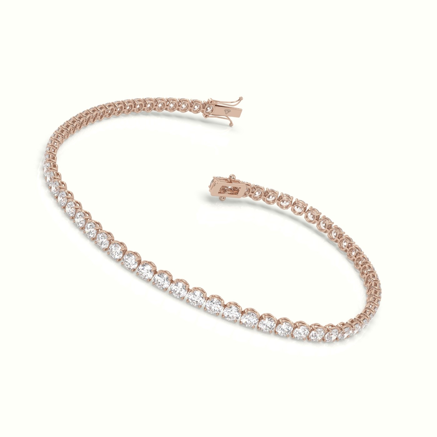 18k rose gold tennis bracelet 3.96 carat diamonds Photos & images