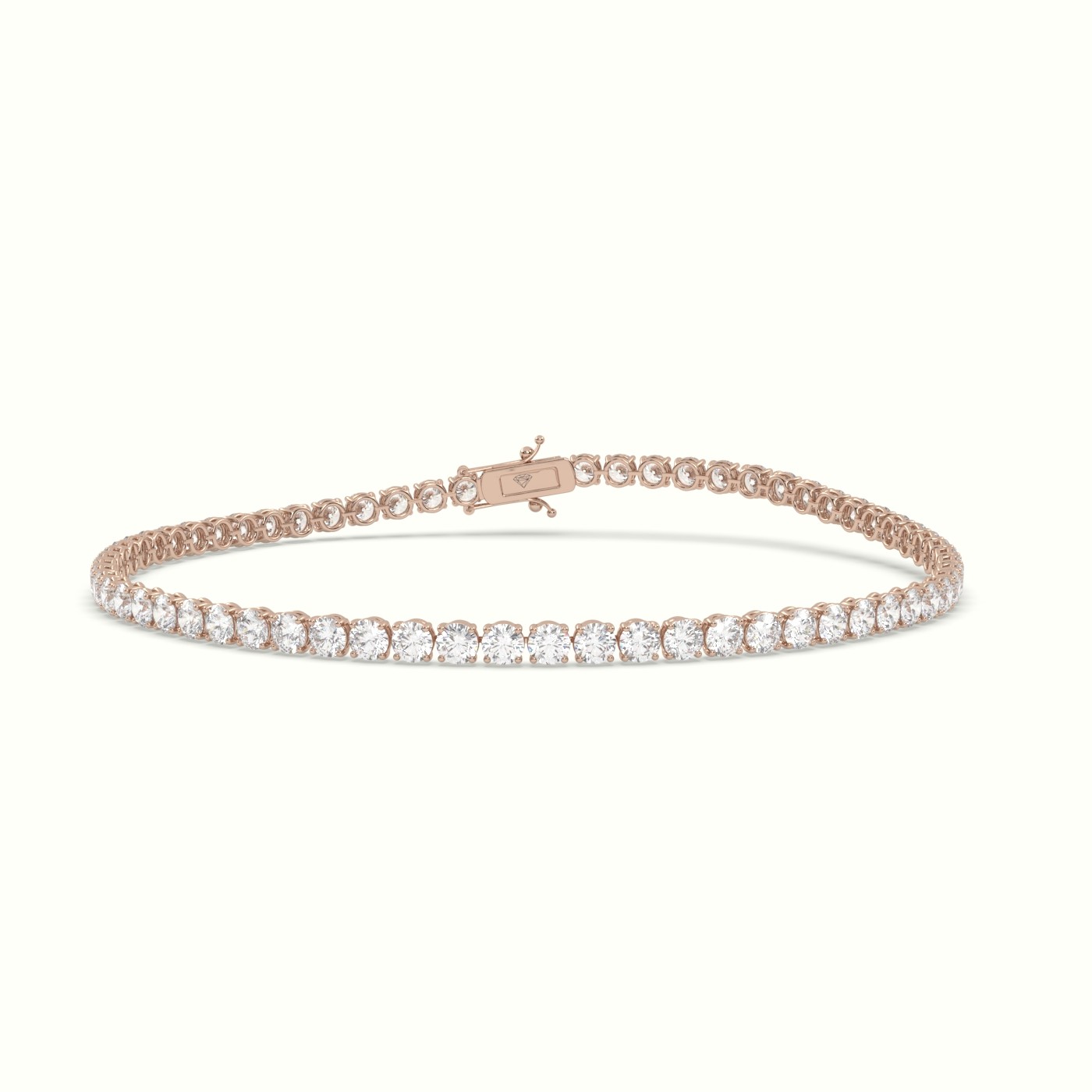 18k rose gold tennis bracelet 3.96 carat diamonds