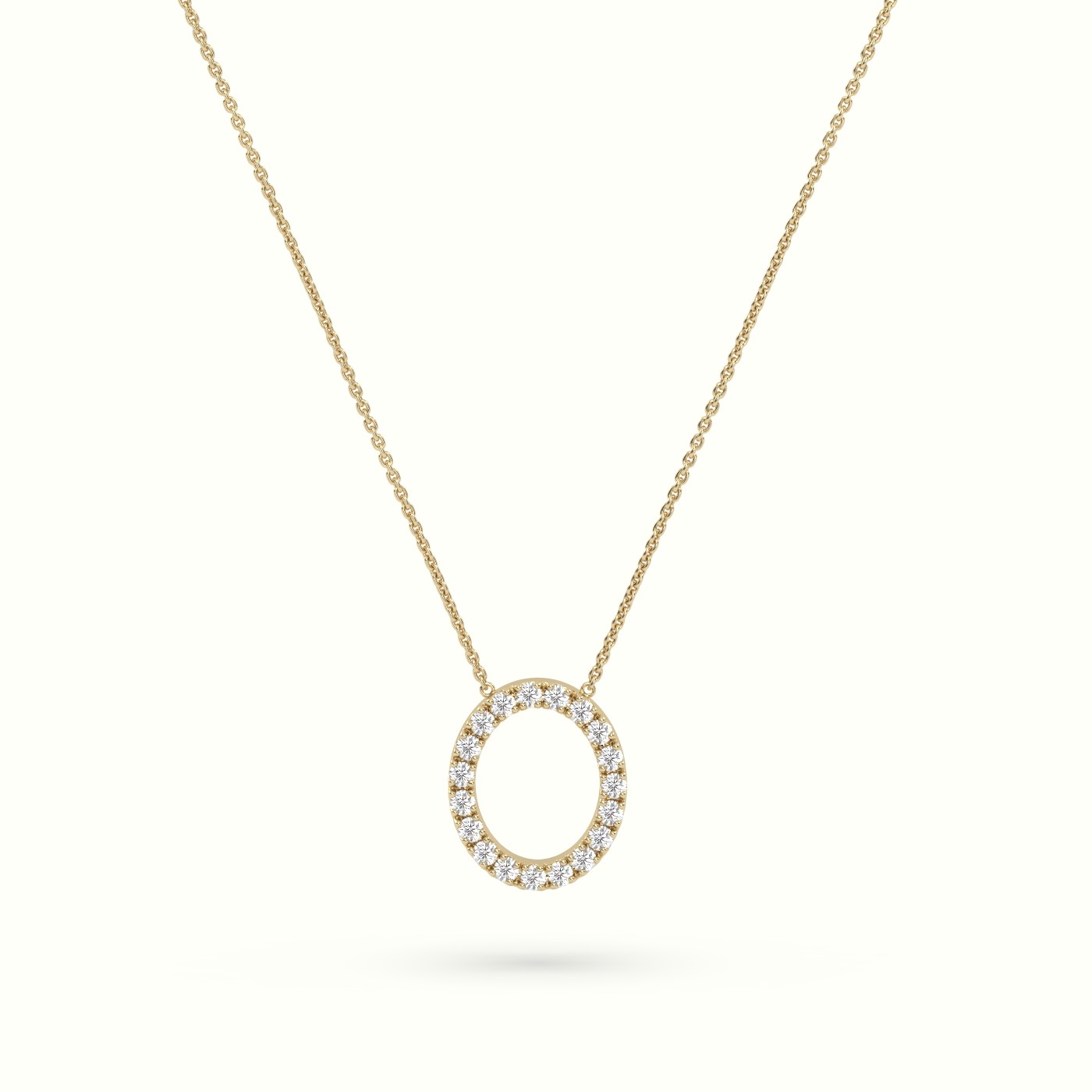 18k yellow gold  round cut diamonds “o” initials monogram alphabet pendant