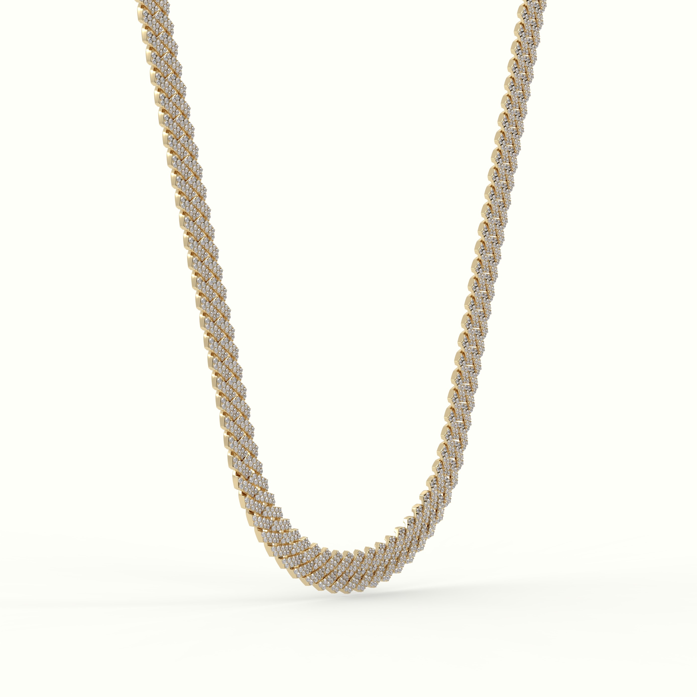 18k yellow gold 10mm diamond cuban link necklace Photos & images