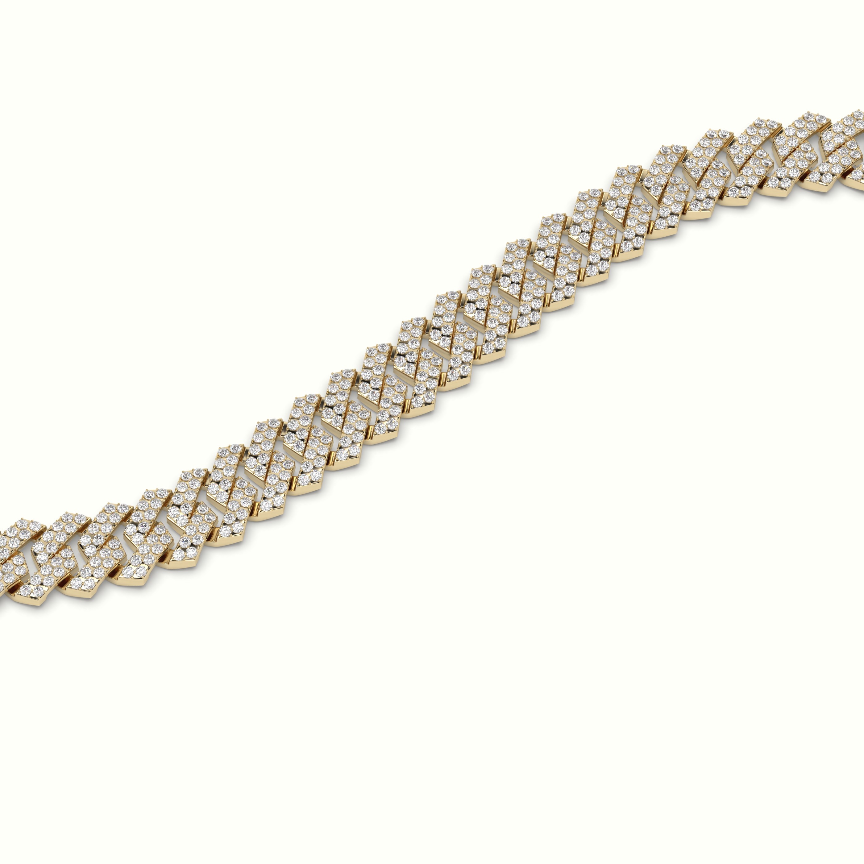 18k yellow gold  8mm diamond cuban link bracelet Photos & images