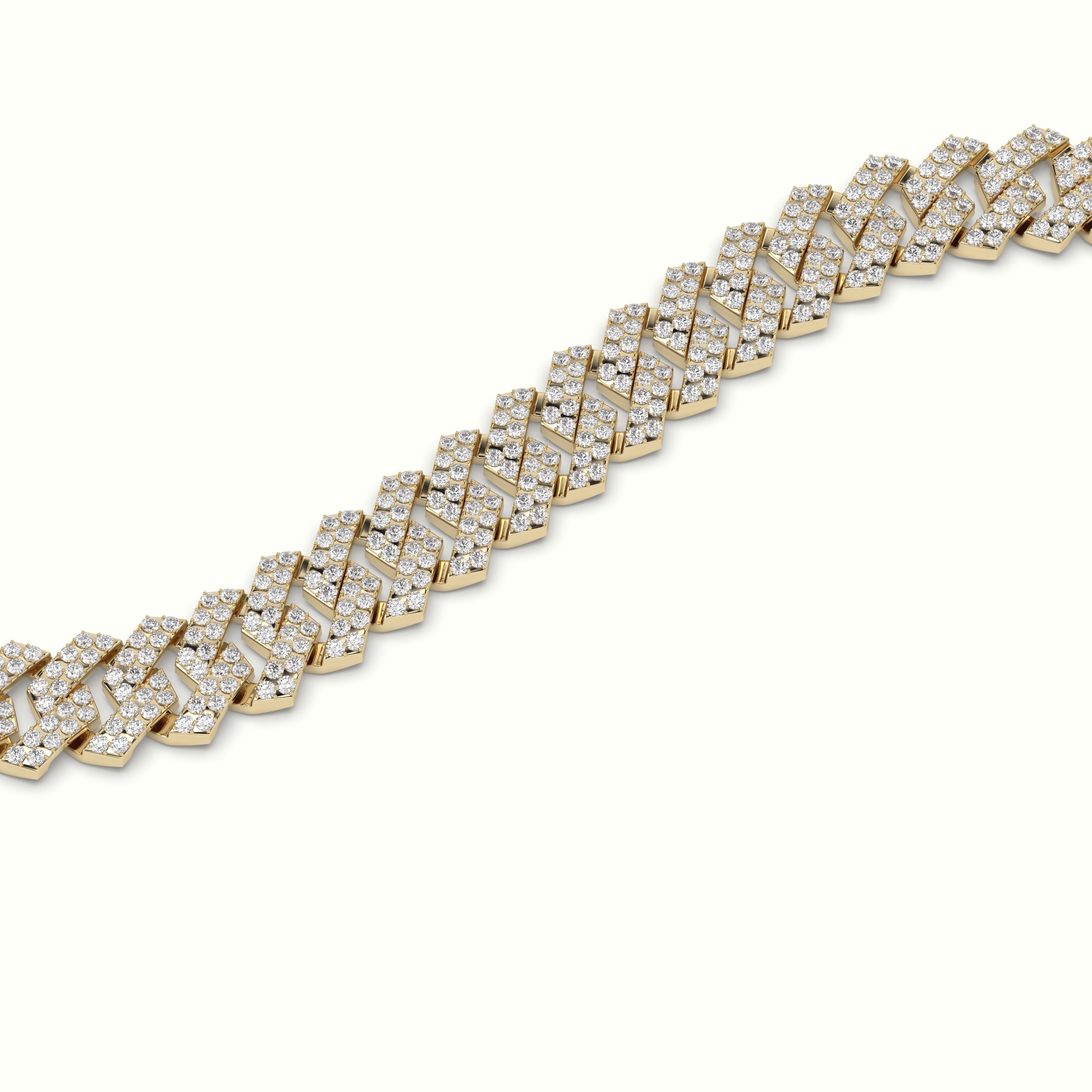 18k yellow gold 10mm diamond cuban link bracelet Photos & images