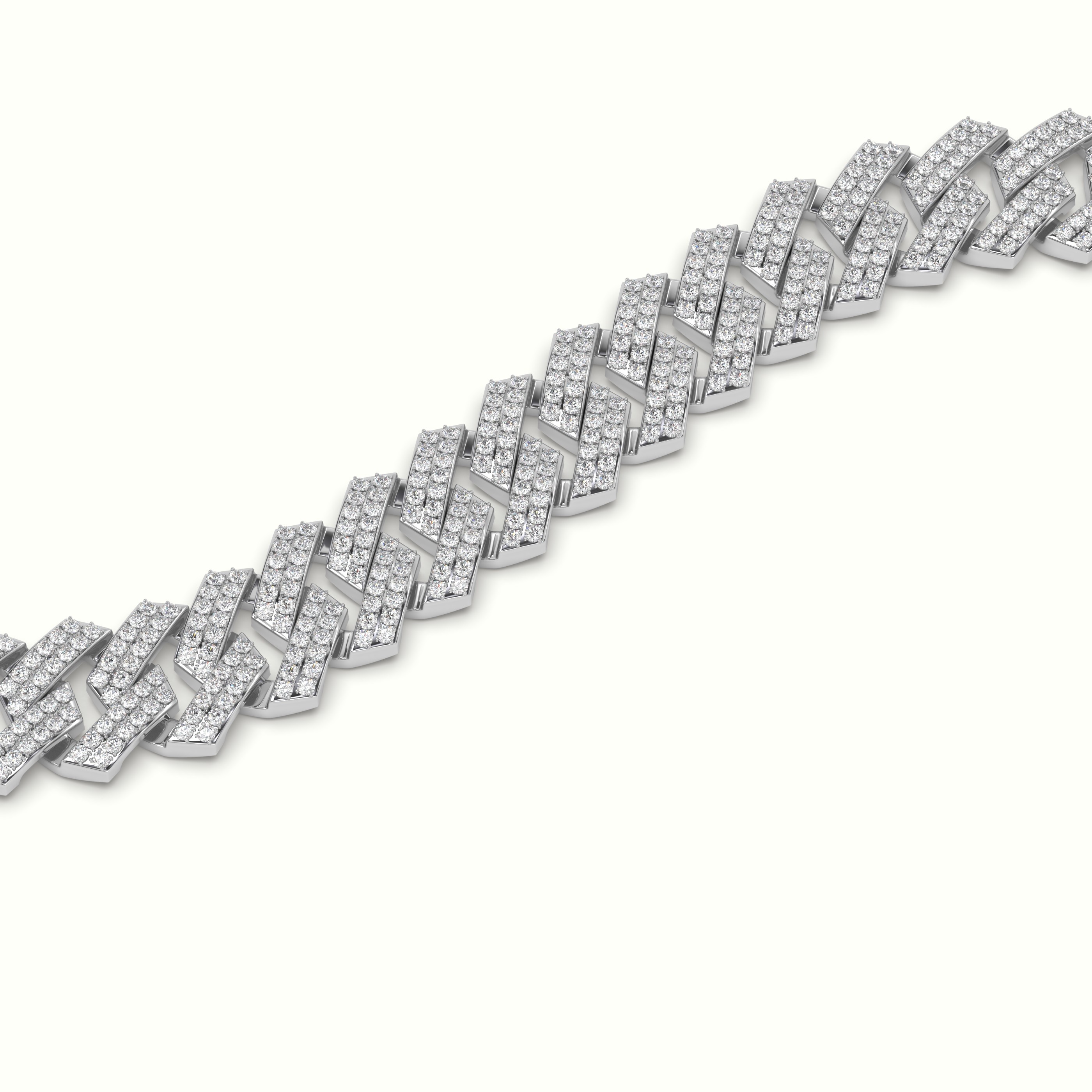 18k white gold 12mm diamond cuban link bracelet Photos & images