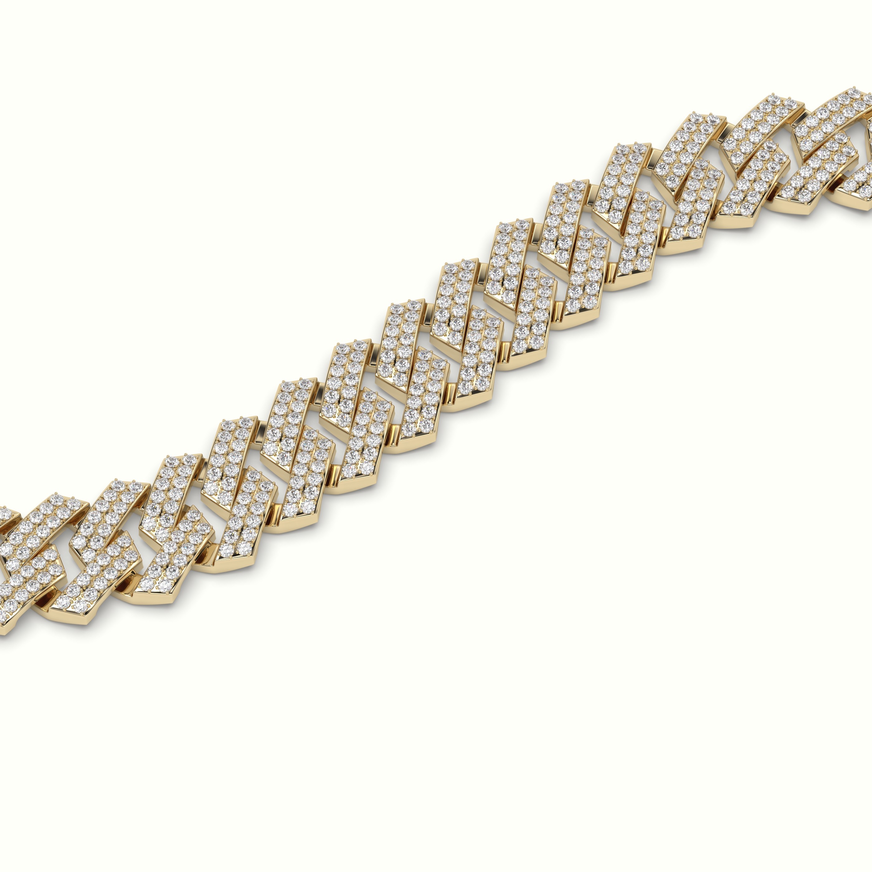 18k yellow gold 12mm diamond cuban link bracelet Photos & images