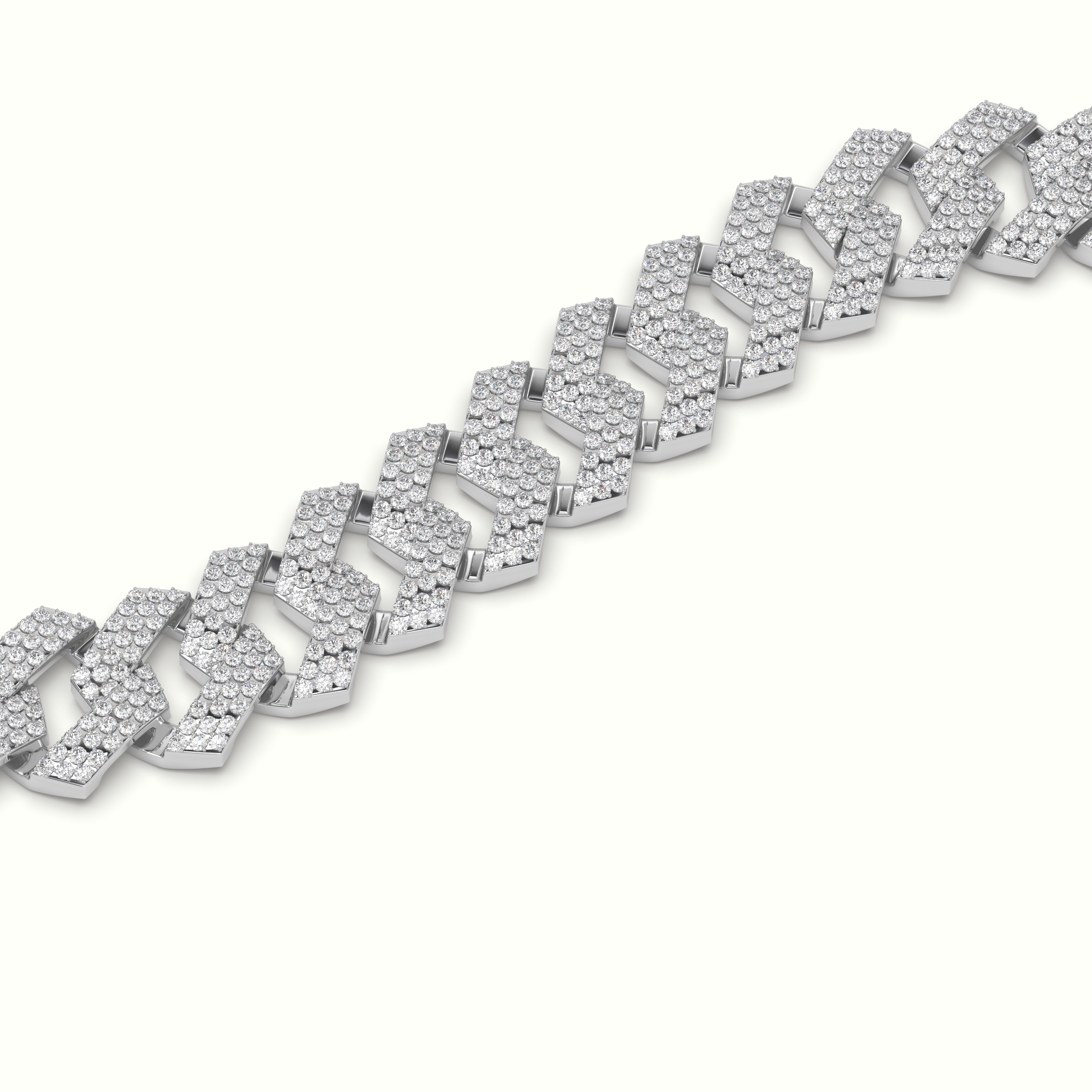 18k white gold 14mm diamond cuban link bracelet Photos & images