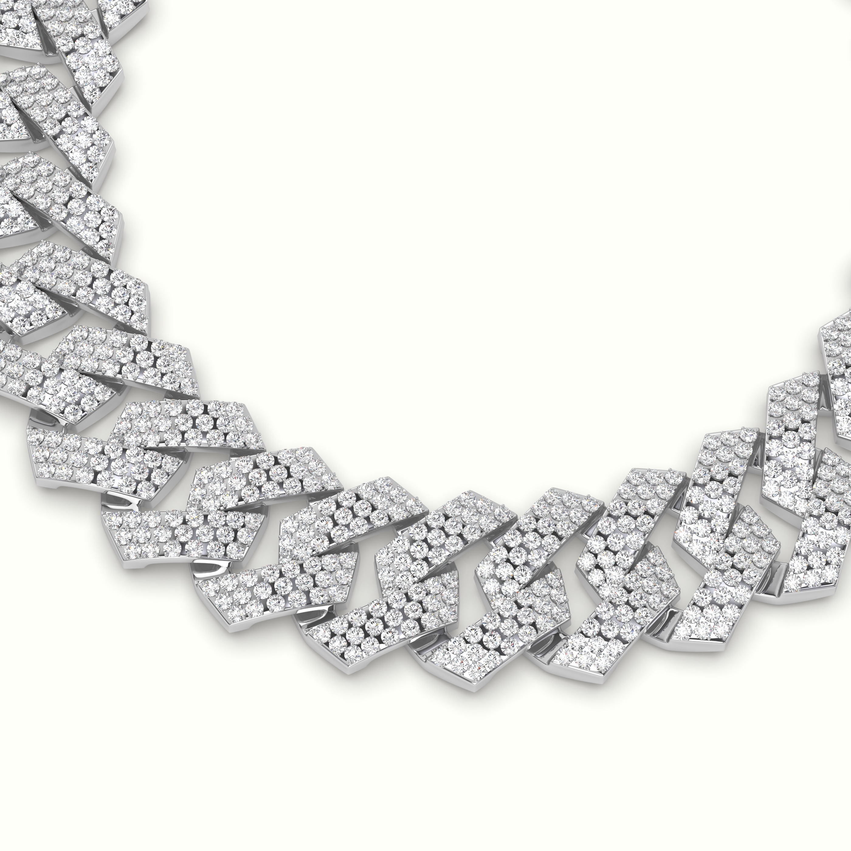 18k white gold 14mm diamond cuban link bracelet Photos & images