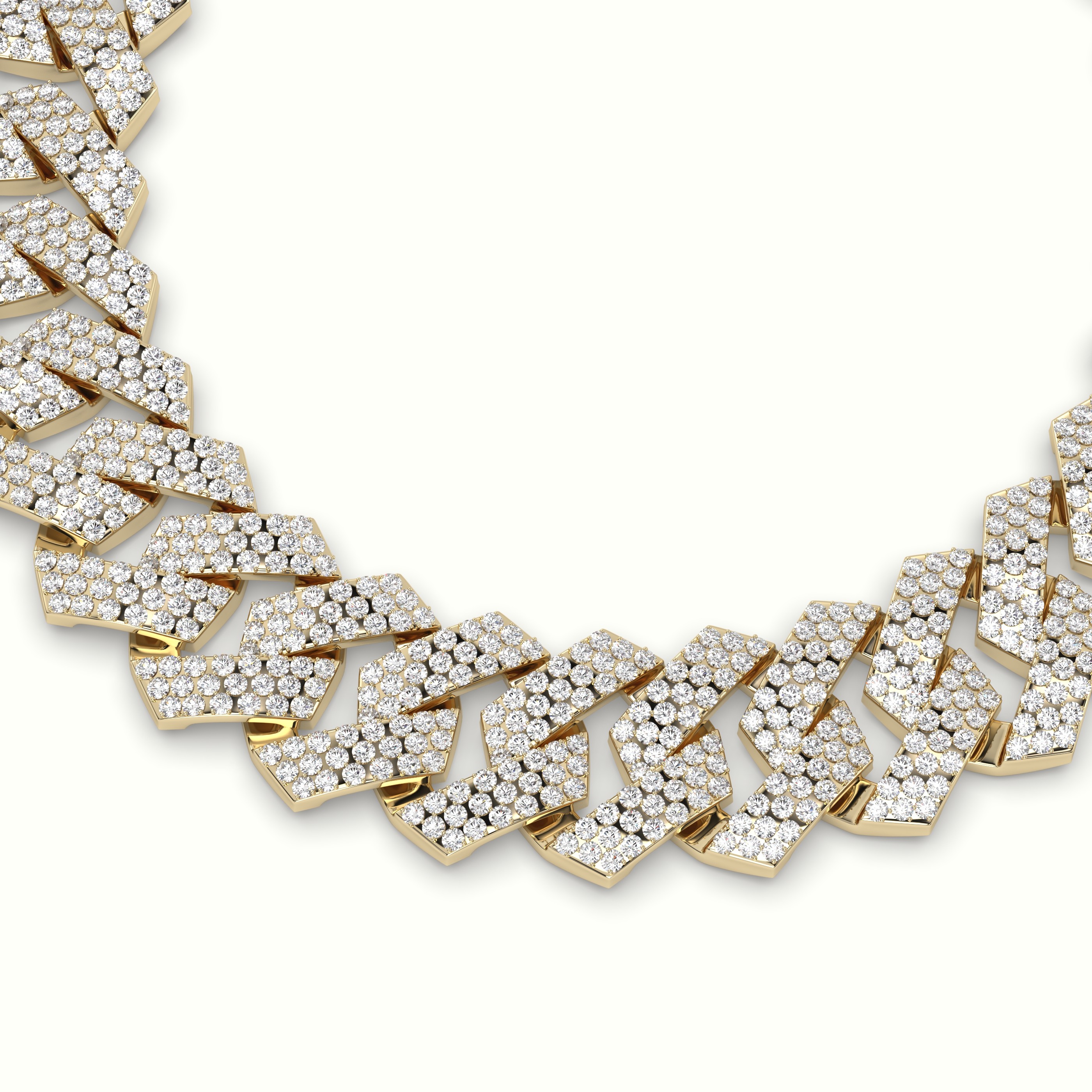 18k yellow gold 14mm diamond cuban link bracelet Photos & images