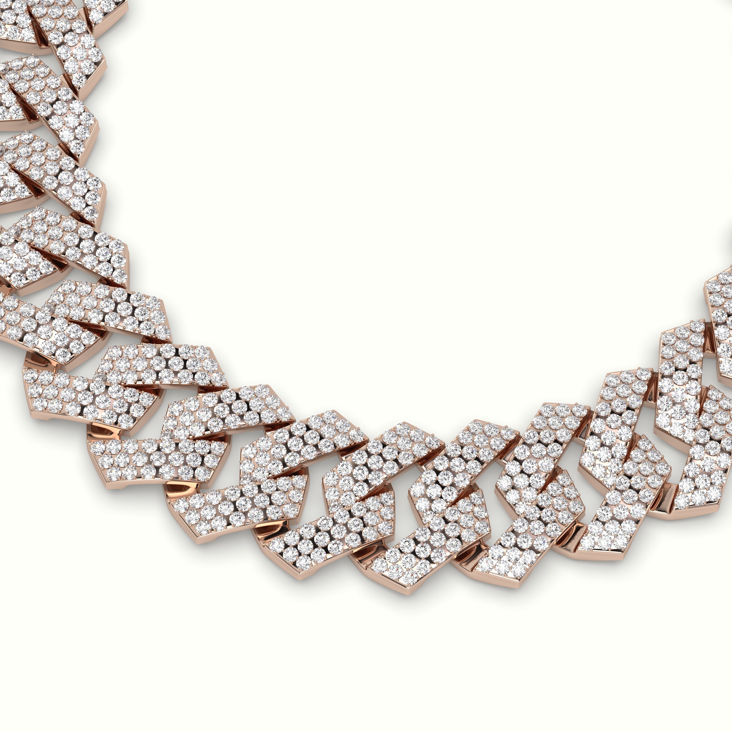 18k rose gold 14mm diamond cuban link bracelet Photos & images