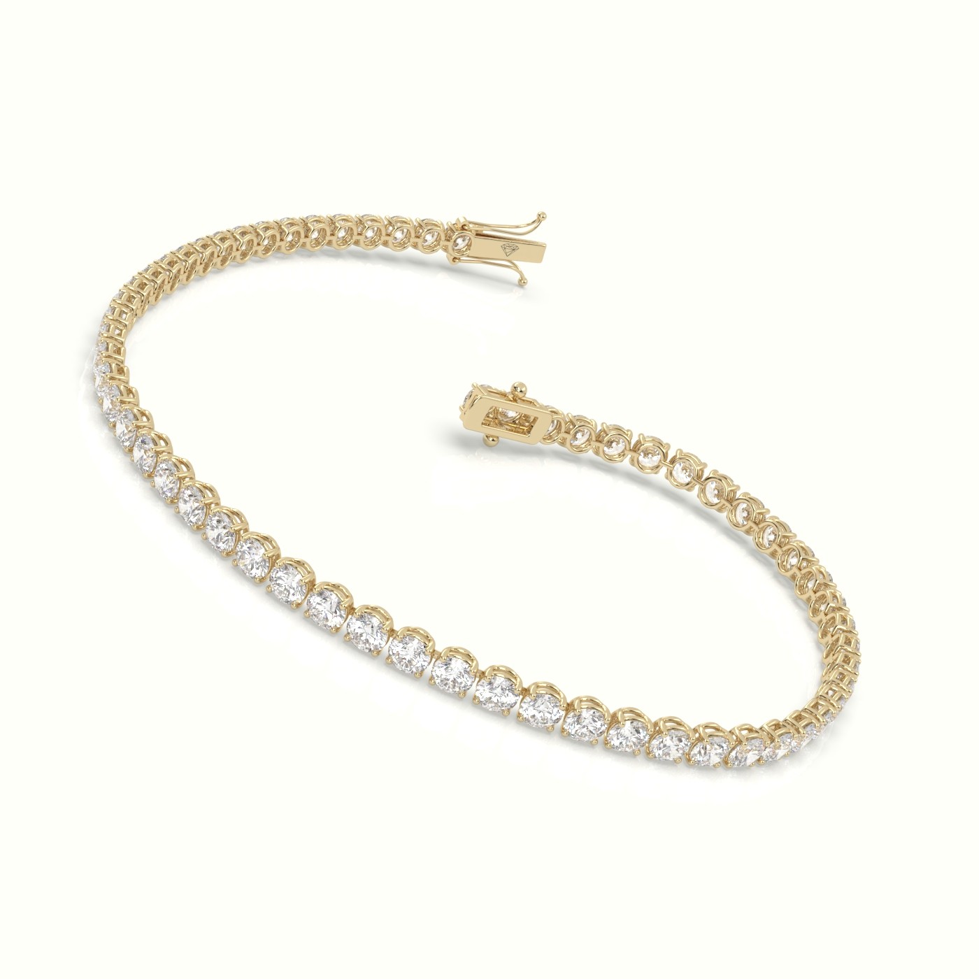 18k yellow gold  tennis bracelet 4.80 carat diamonds Photos & images