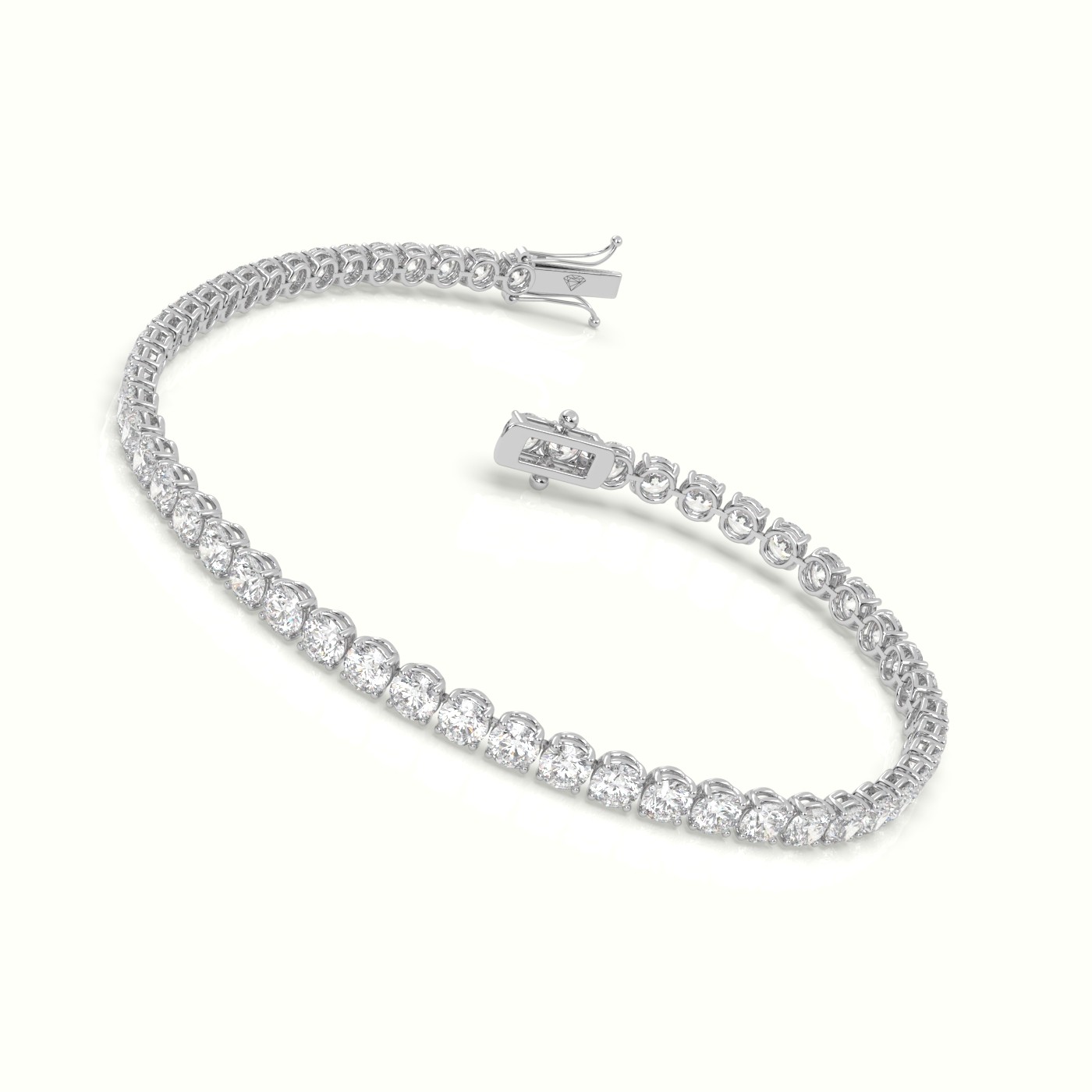 18k white gold tennis bracelet 5.60 carat diamonds Photos & images