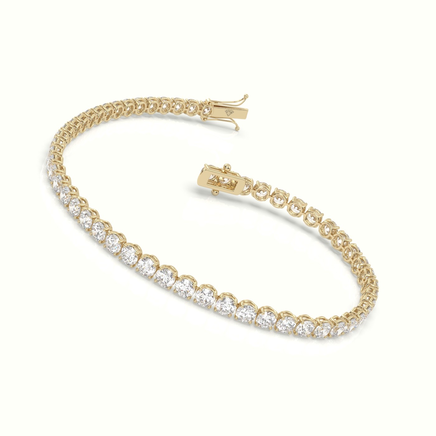 18k yellow gold  tennis bracelet 5.60 carat diamonds Photos & images