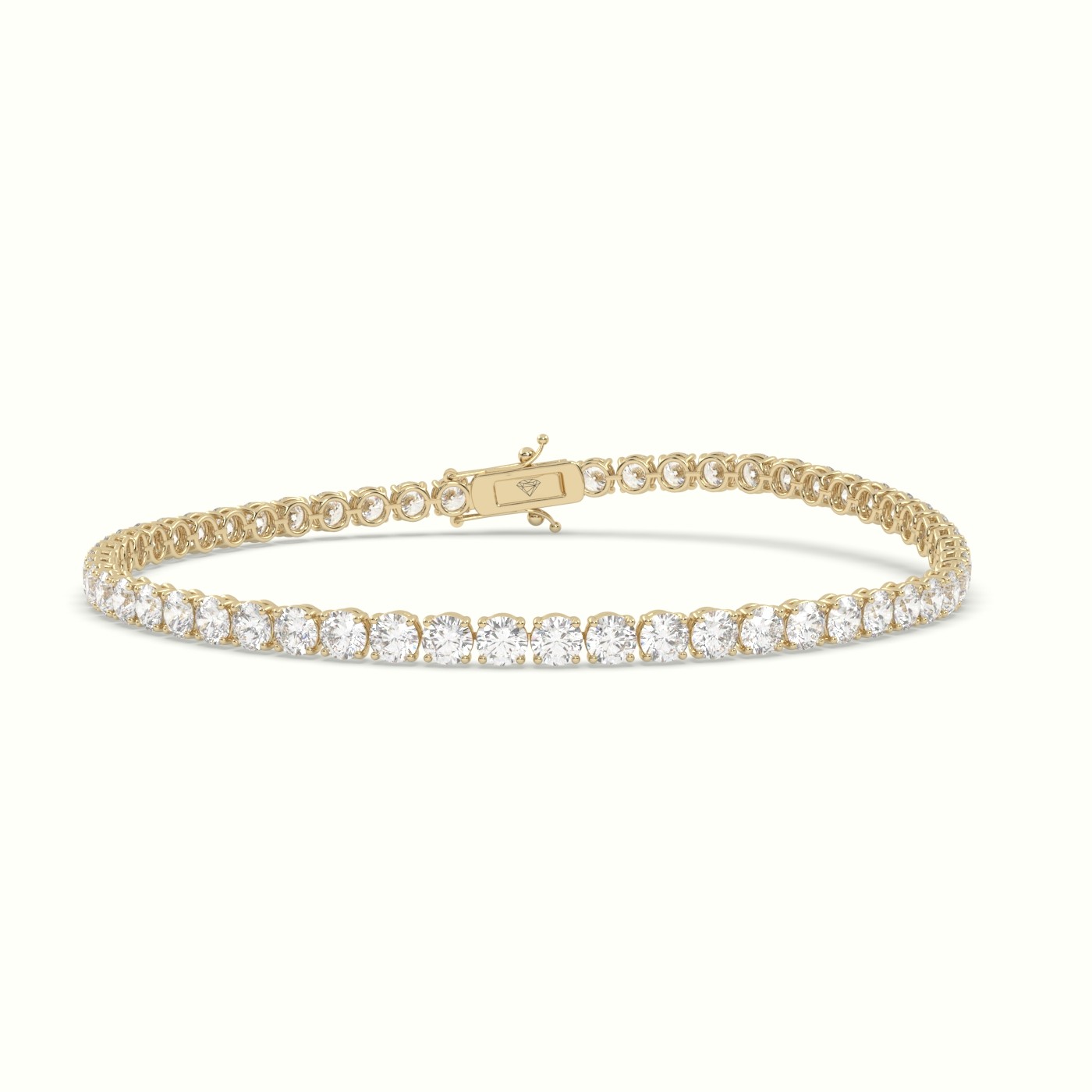 18k yellow gold  tennis bracelet 5.60 carat diamonds