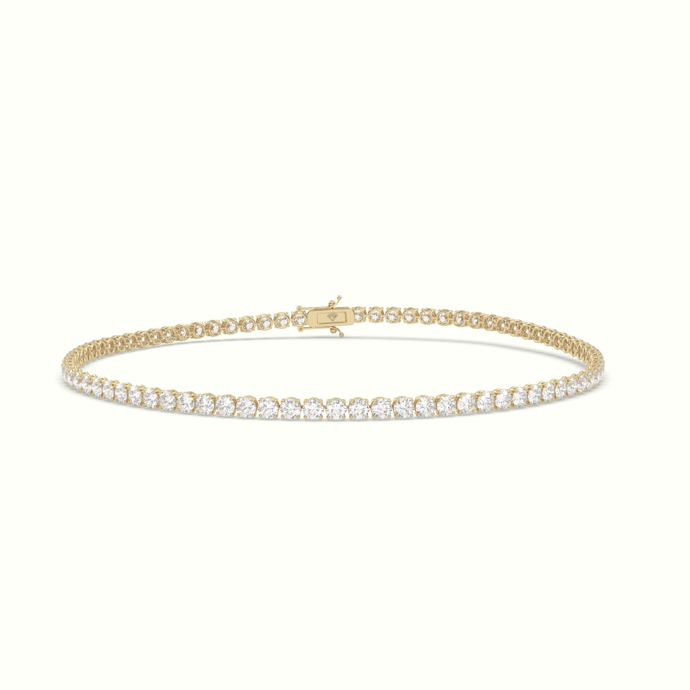 18k yellow gold  labgrown diamond italian tennis bracelet 2.49 carat diamonds