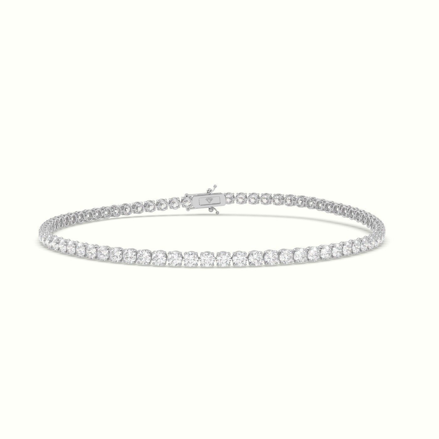 18k white gold  labgrown diamond italian tennis bracelet 2.96 carat diamonds