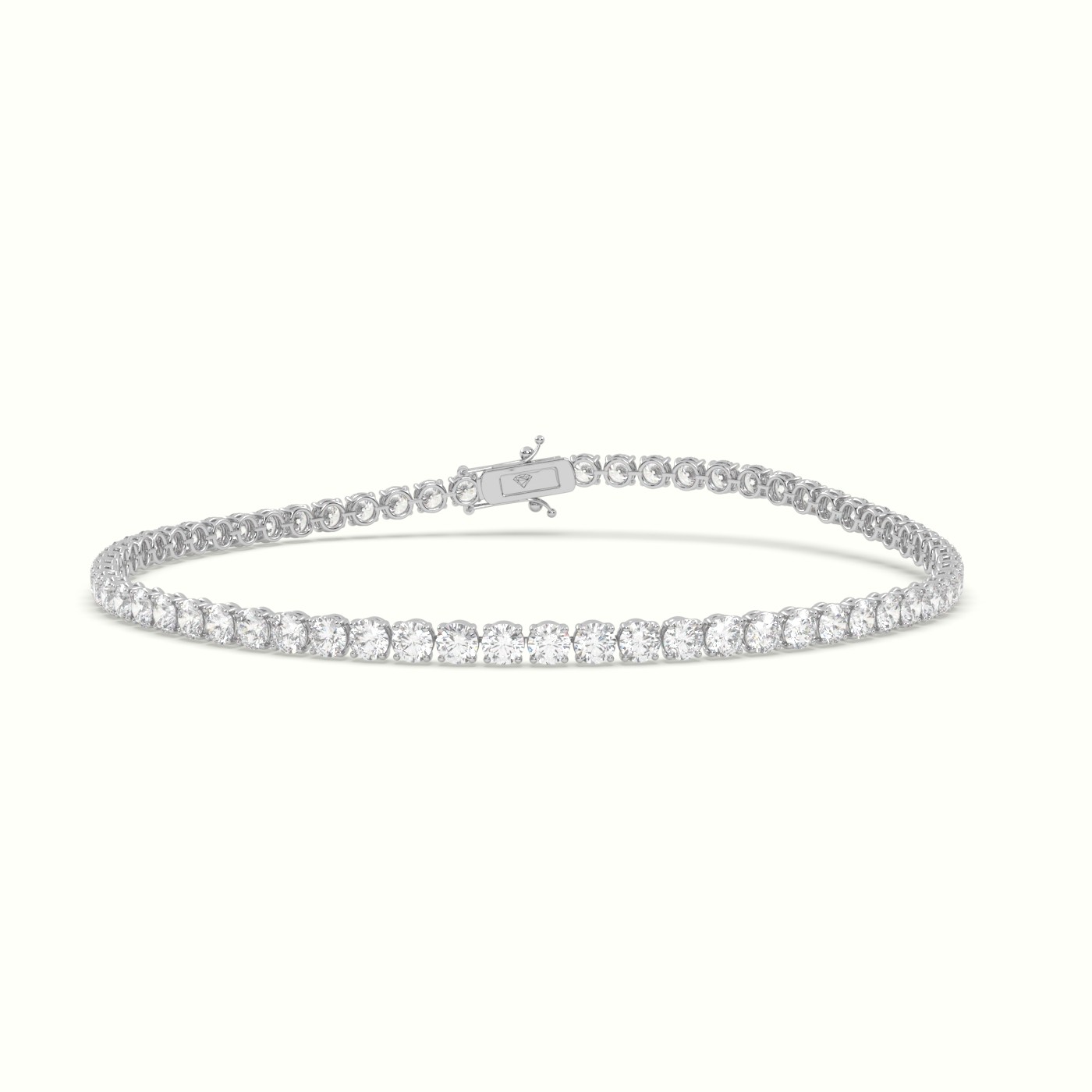 18k white gold labgrown diamond italian tennis bracelet 3.96 carat diamonds