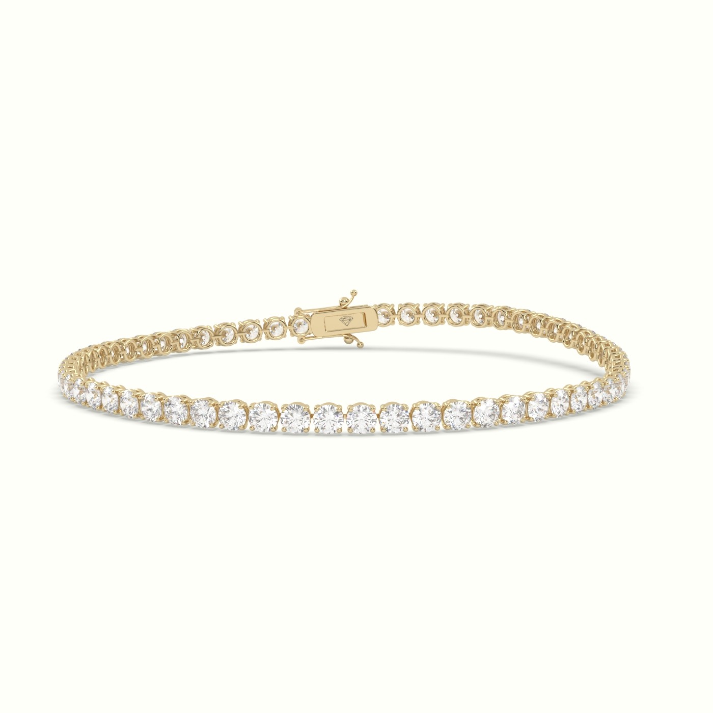 18k yellow gold  labgrown diamond italian tennis bracelet 4.80 carat diamonds