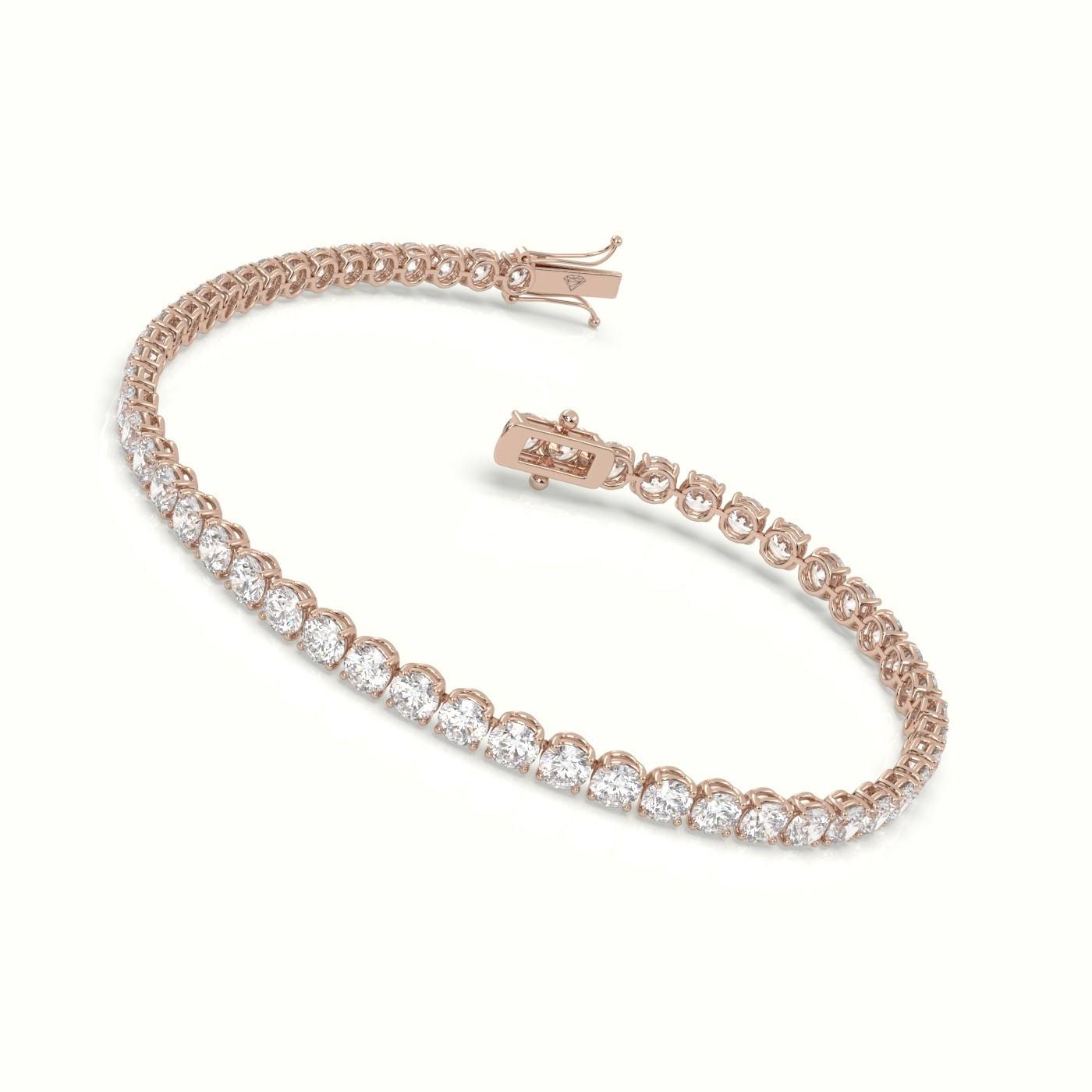 18k rose gold  labgrown diamond italian tennis bracelet 5.60 carat diamonds Photos & images