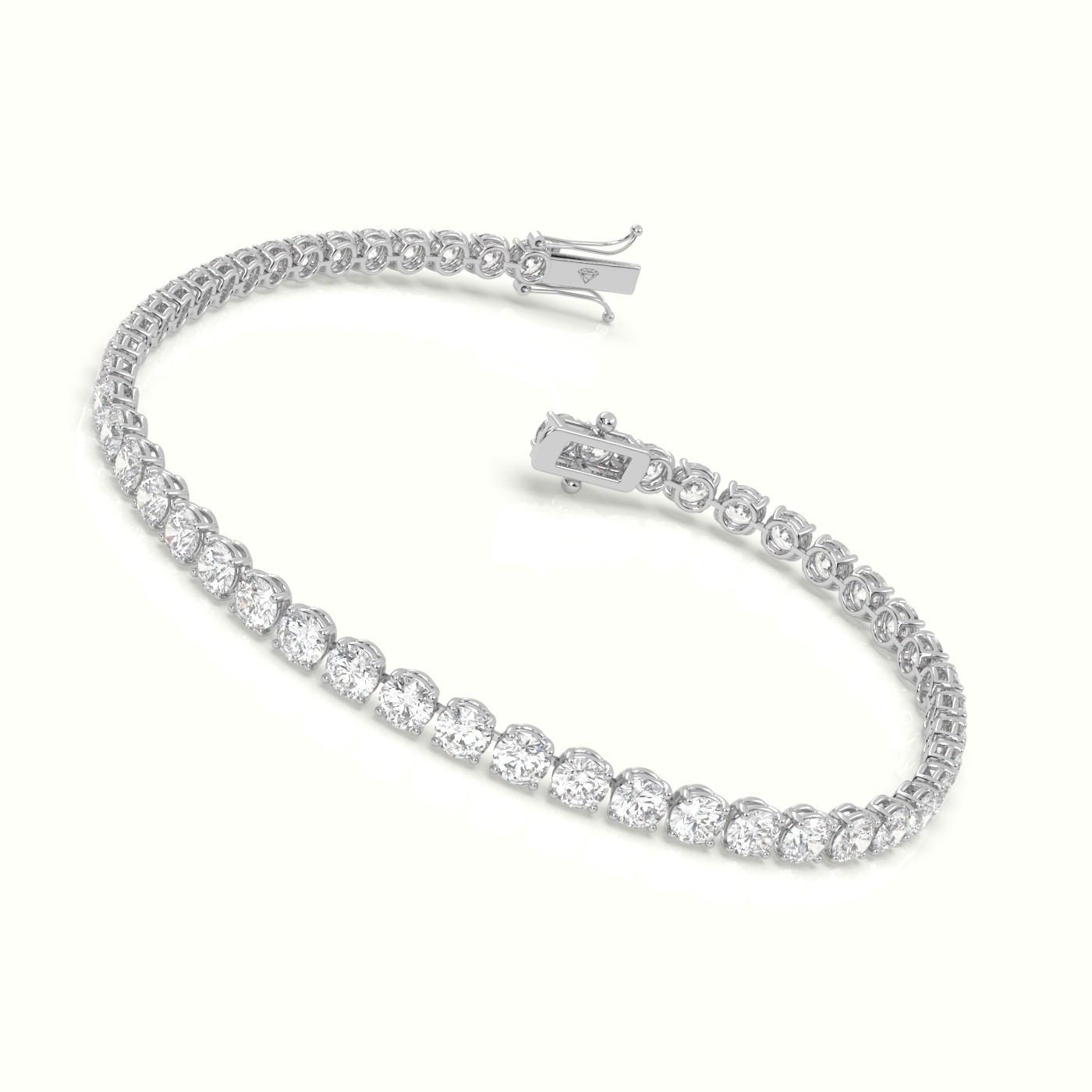 18k white gold  labgrown diamond italian tennis bracelet 6.12 carat diamonds Photos & images