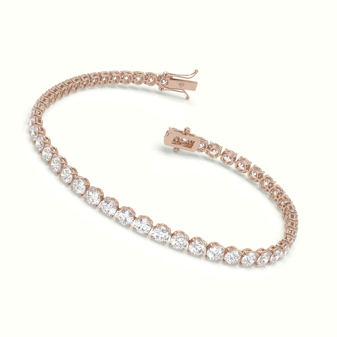 18k rose gold  labgrown diamond italian tennis bracelet 6.12 carat diamonds Photos & images