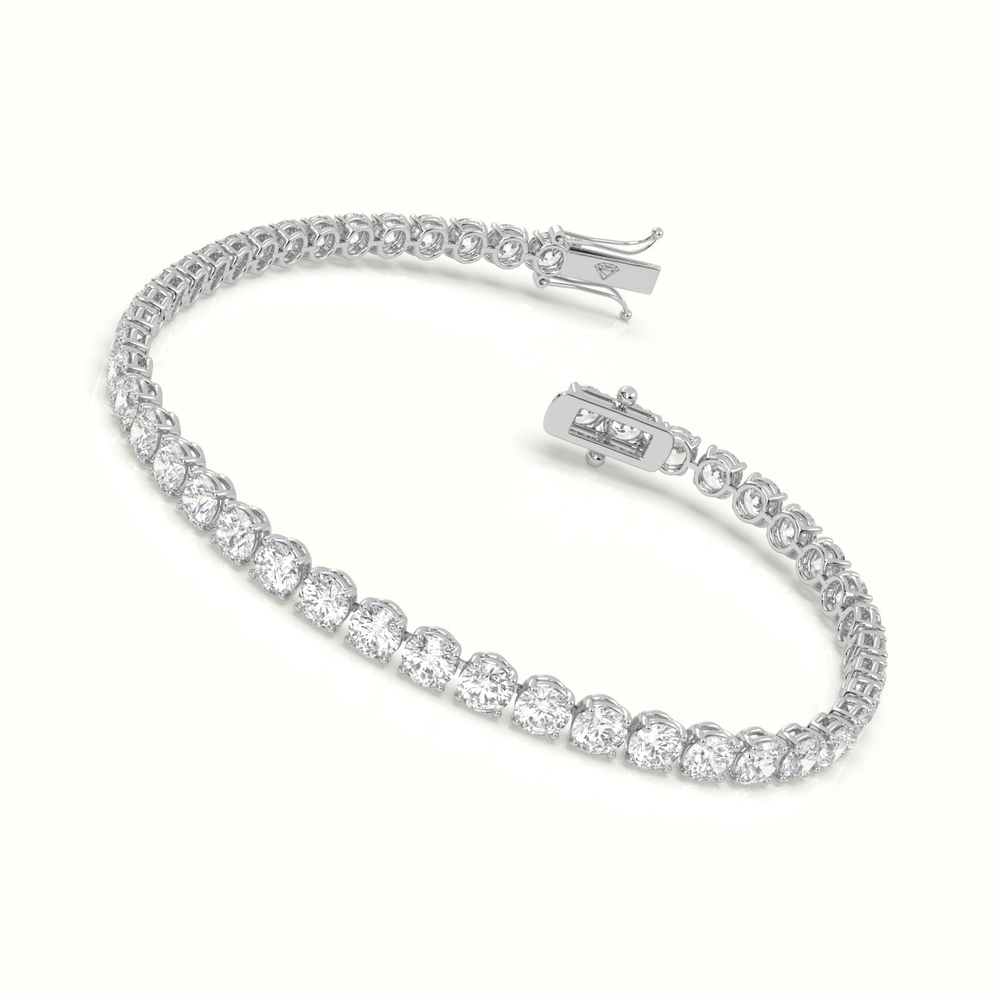 18k white gold labgrown diamond italian tennis bracelet 7.05 carat diamonds Photos & images