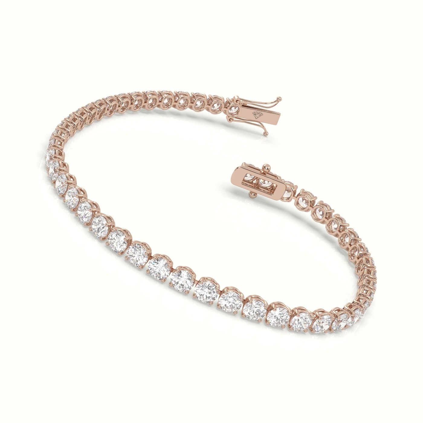 18k rose gold  labgrown diamond italian tennis bracelet 7.05 carat diamonds Photos & images