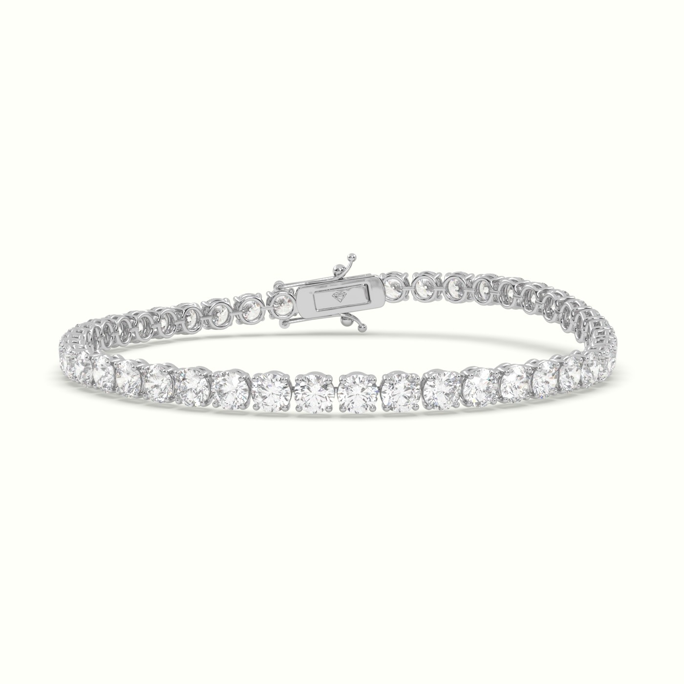 18k white gold  labgrown diamond italian tennis bracelet 8.80 carat diamonds