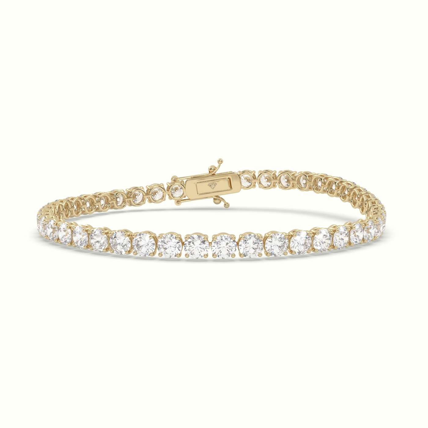 18k yellow gold  labgrown diamond italian tennis bracelet 8.80 carat diamonds