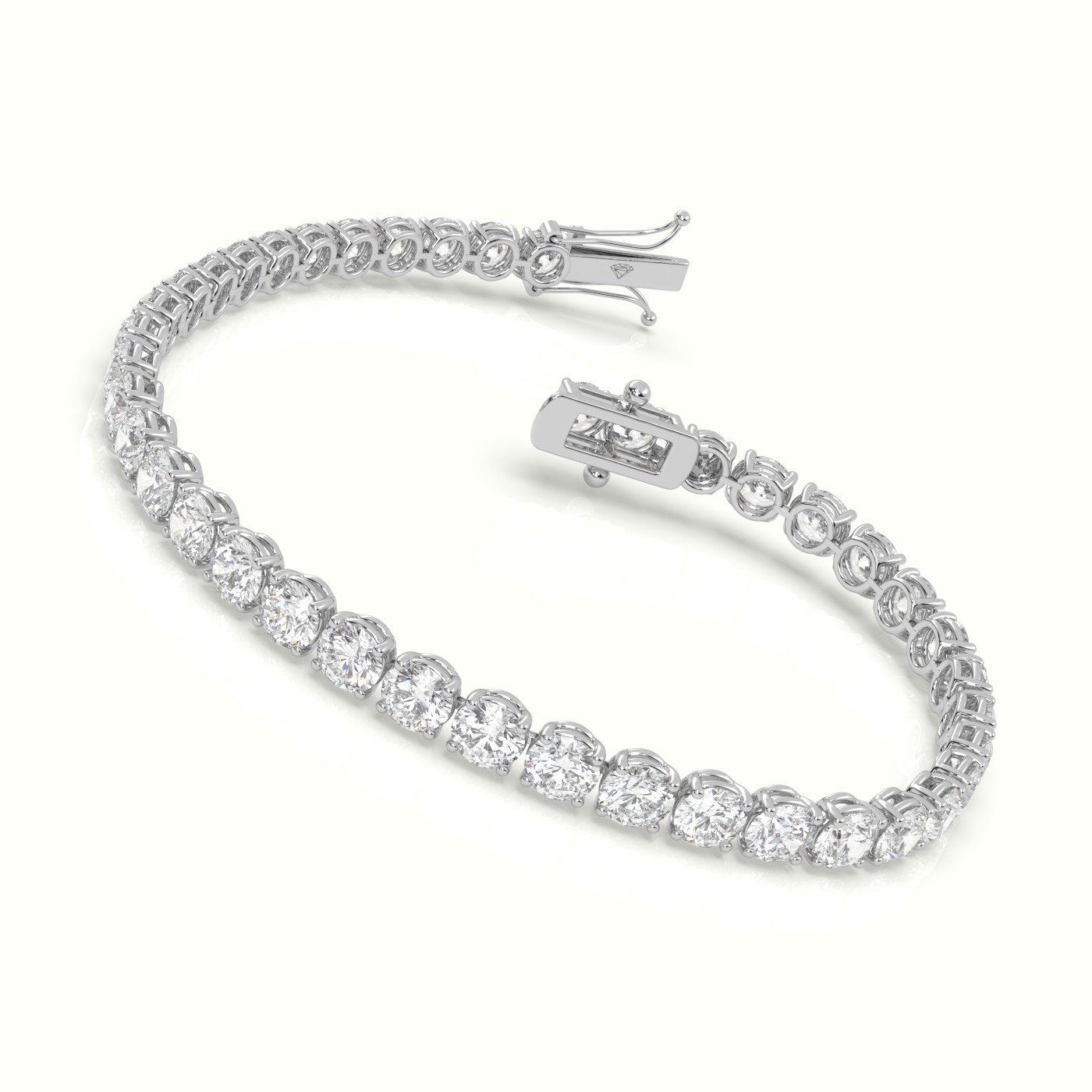 18k white gold  labgrown diamond italian tennis bracelet 10.25 carat diamonds Photos & images