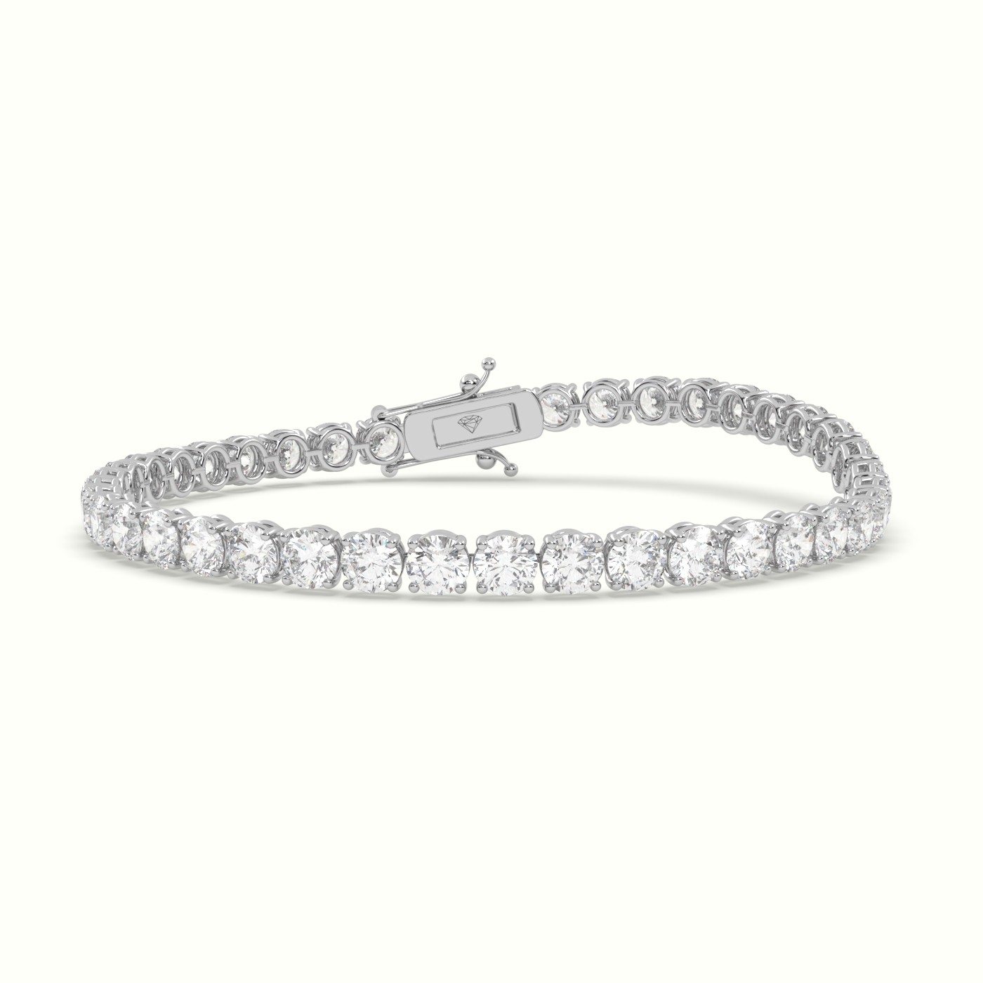 18k white gold  labgrown diamond italian tennis bracelet 10.25 carat diamonds