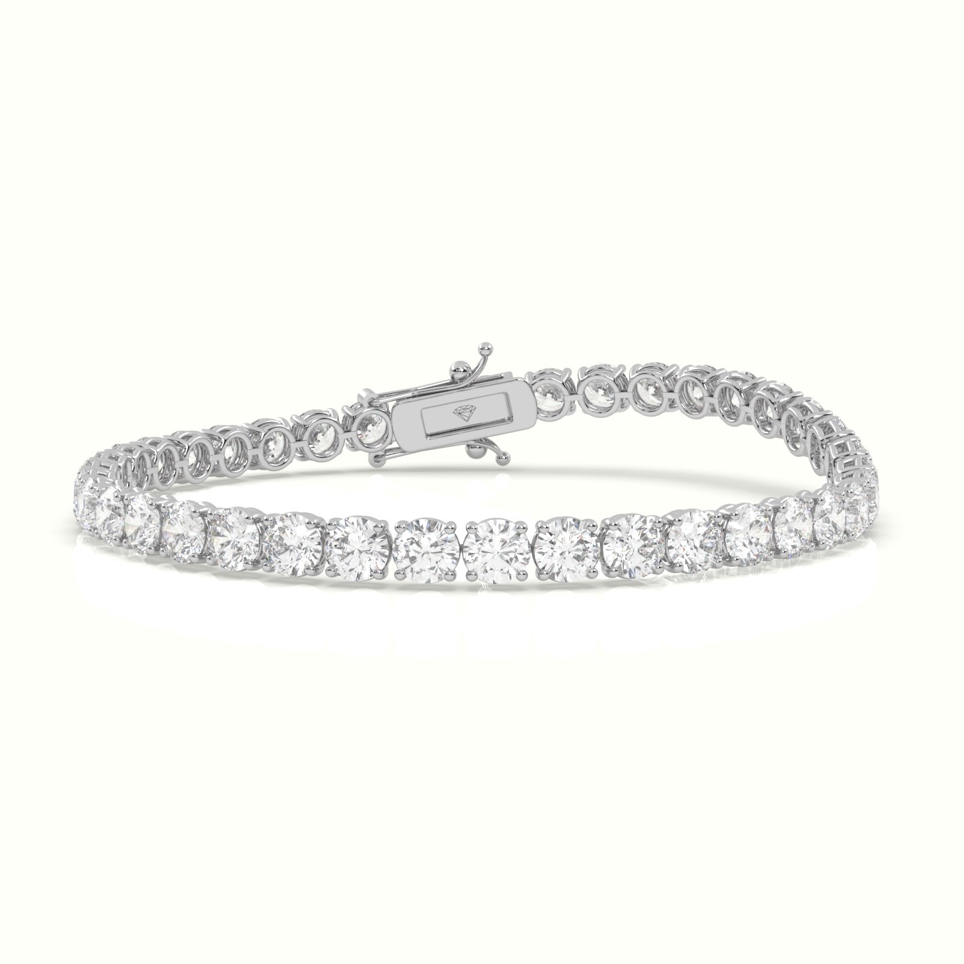 18k white gold  labgrown diamond italian tennis bracelet 11.70 carat diamonds