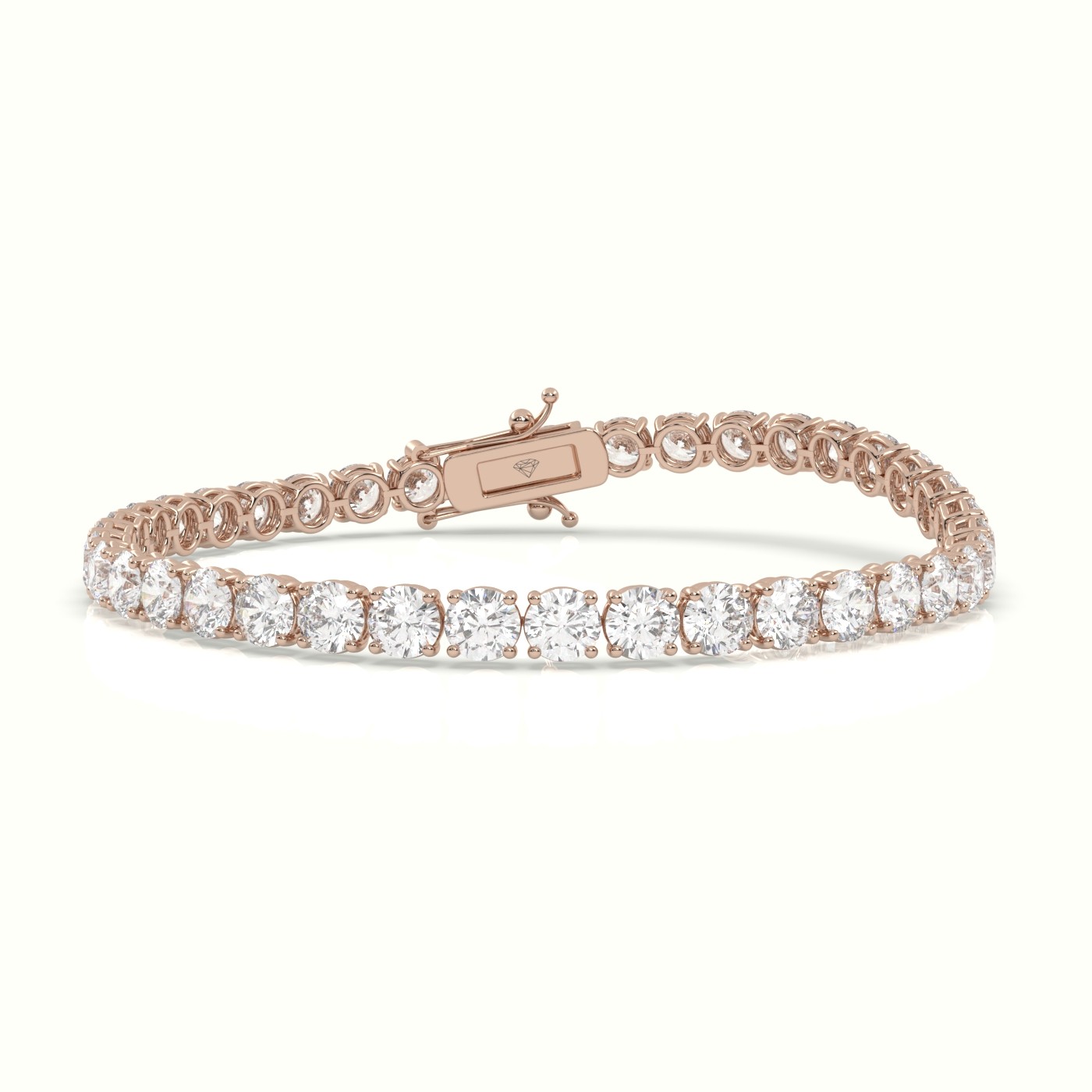 18k rose gold  labgrown diamond italian tennis bracelet 11.70 carat diamonds